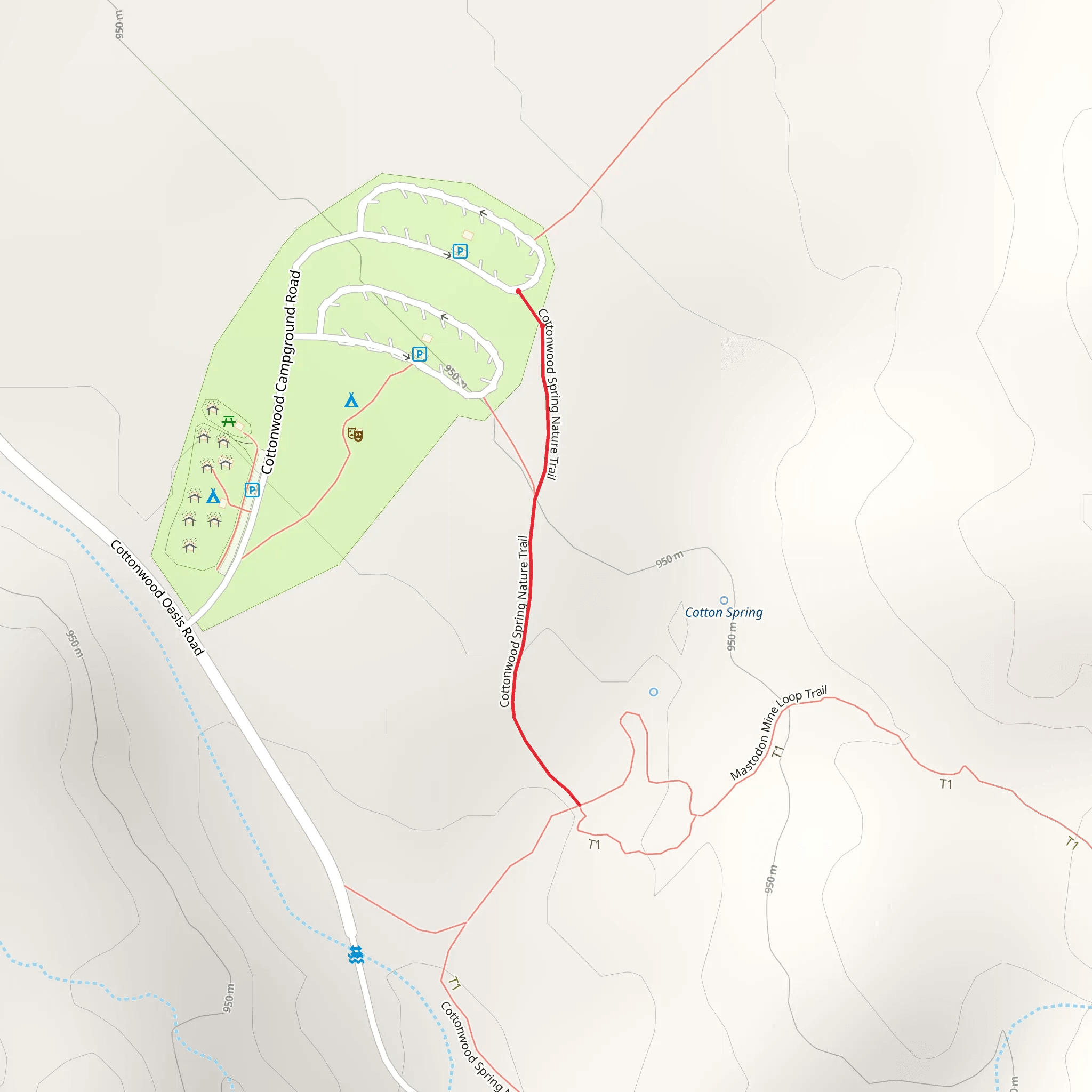 Cottonwood Spring Trail mobile static map