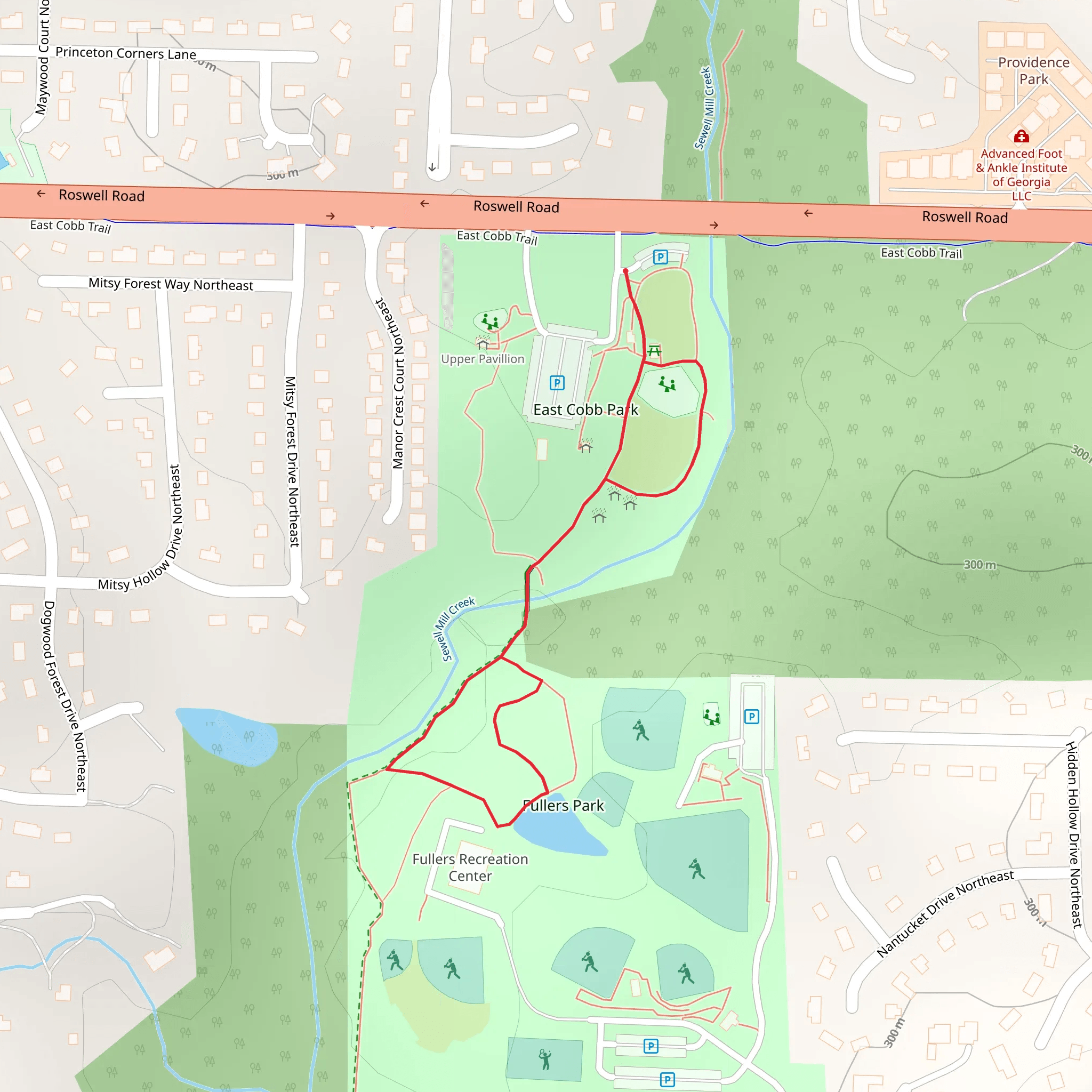 Sewell Mill Creek Loop mobile static map
