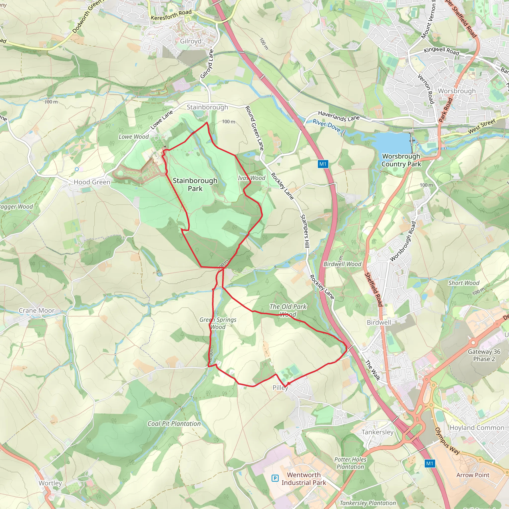 Stainborough Park and The Old Park Wood Knot mobile static map