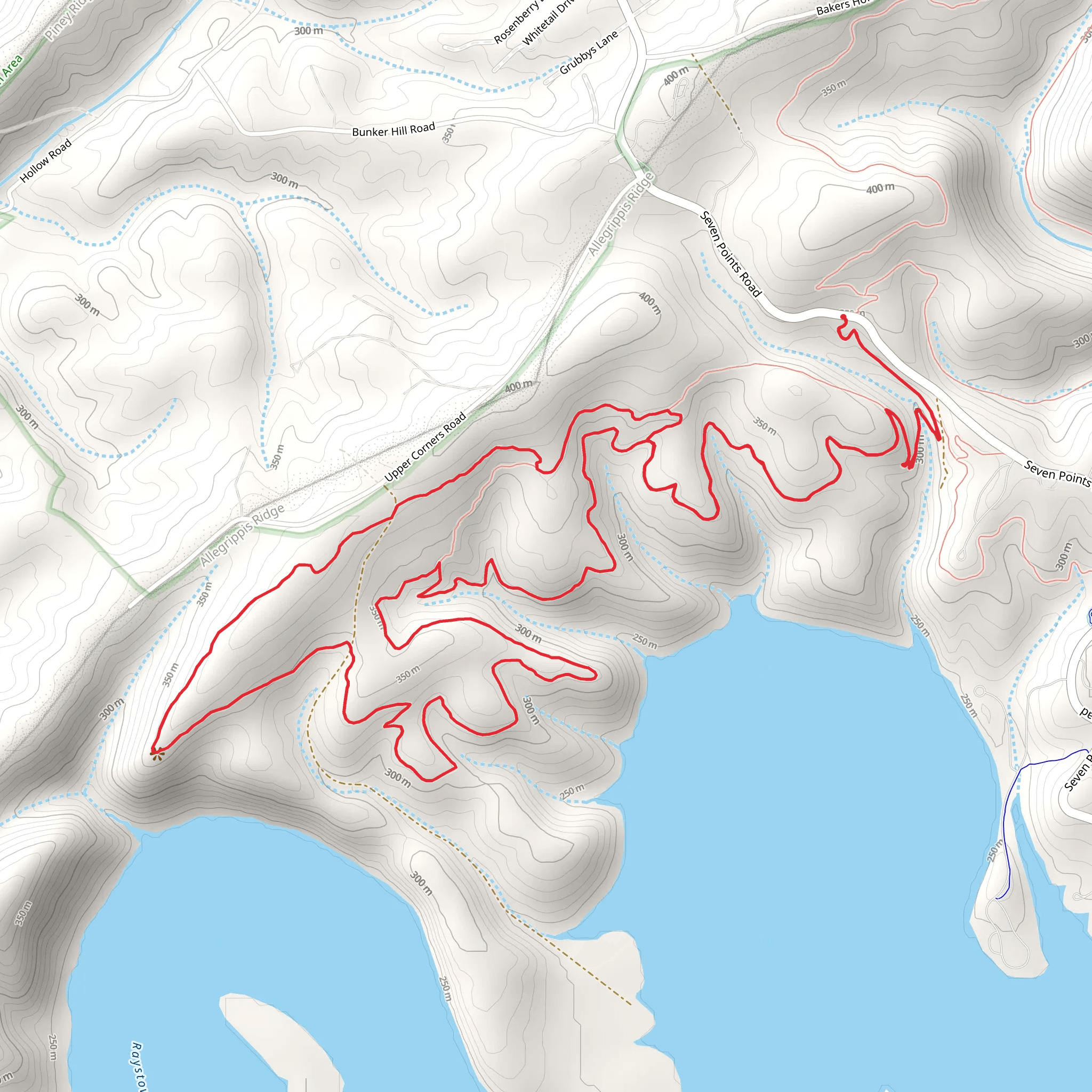 Allegheny Trail via Barrel Bay Trail mobile static map