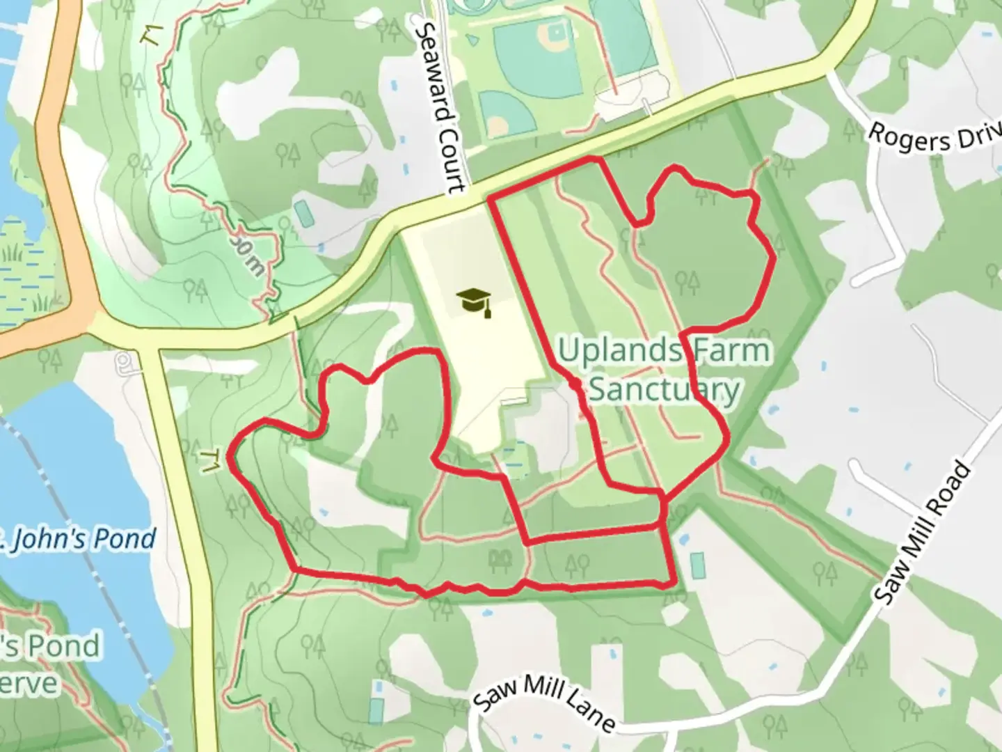 An image depicting the trail Nassau-Suffolk Greenbelt Loop Trail and its surrounding area.