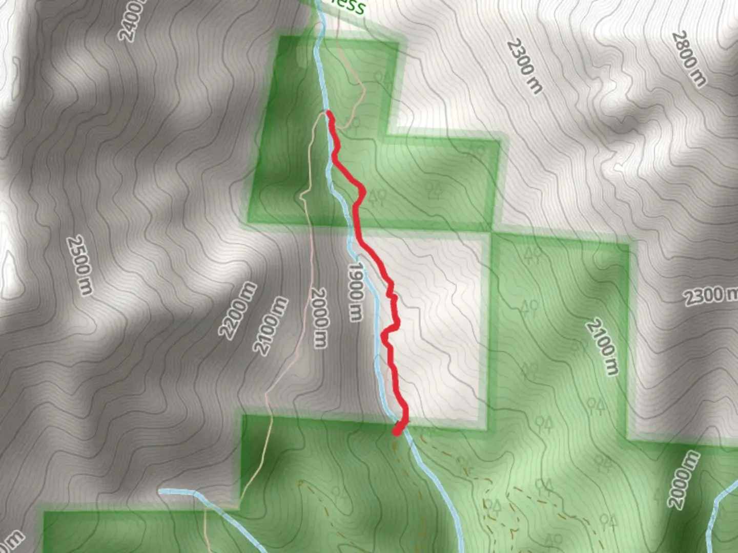 An image depicting the trail North Fork Middle Fork Tule River and its surrounding area.