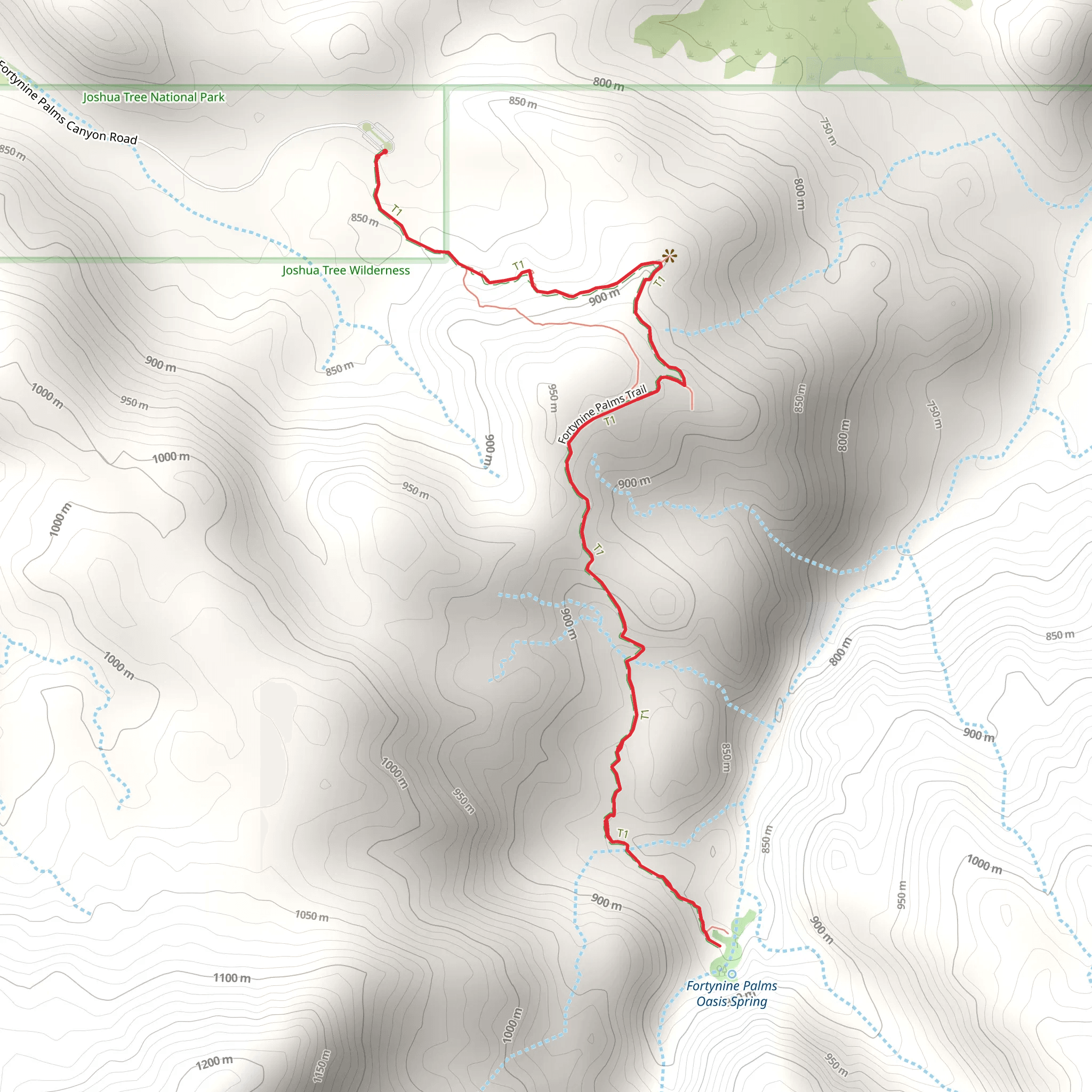 Fortynine Palms Oasis Trail mobile static map