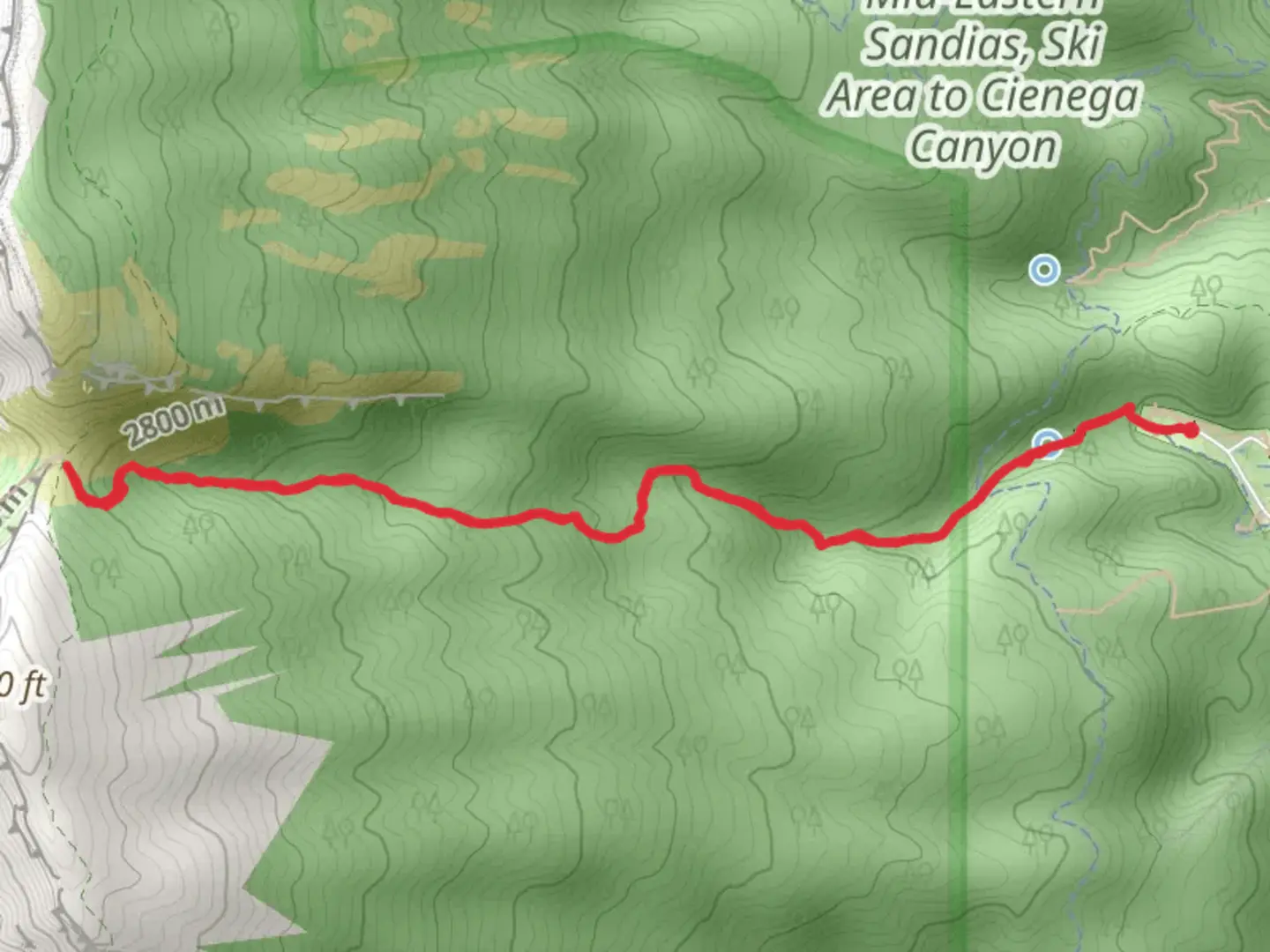 An image depicting the trail Cienega Trail and its surrounding area.