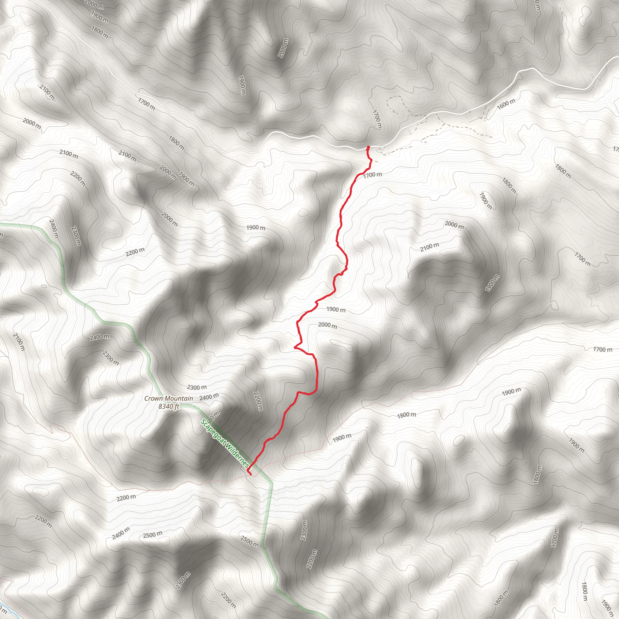 Crown Mountain Trail mobile static map