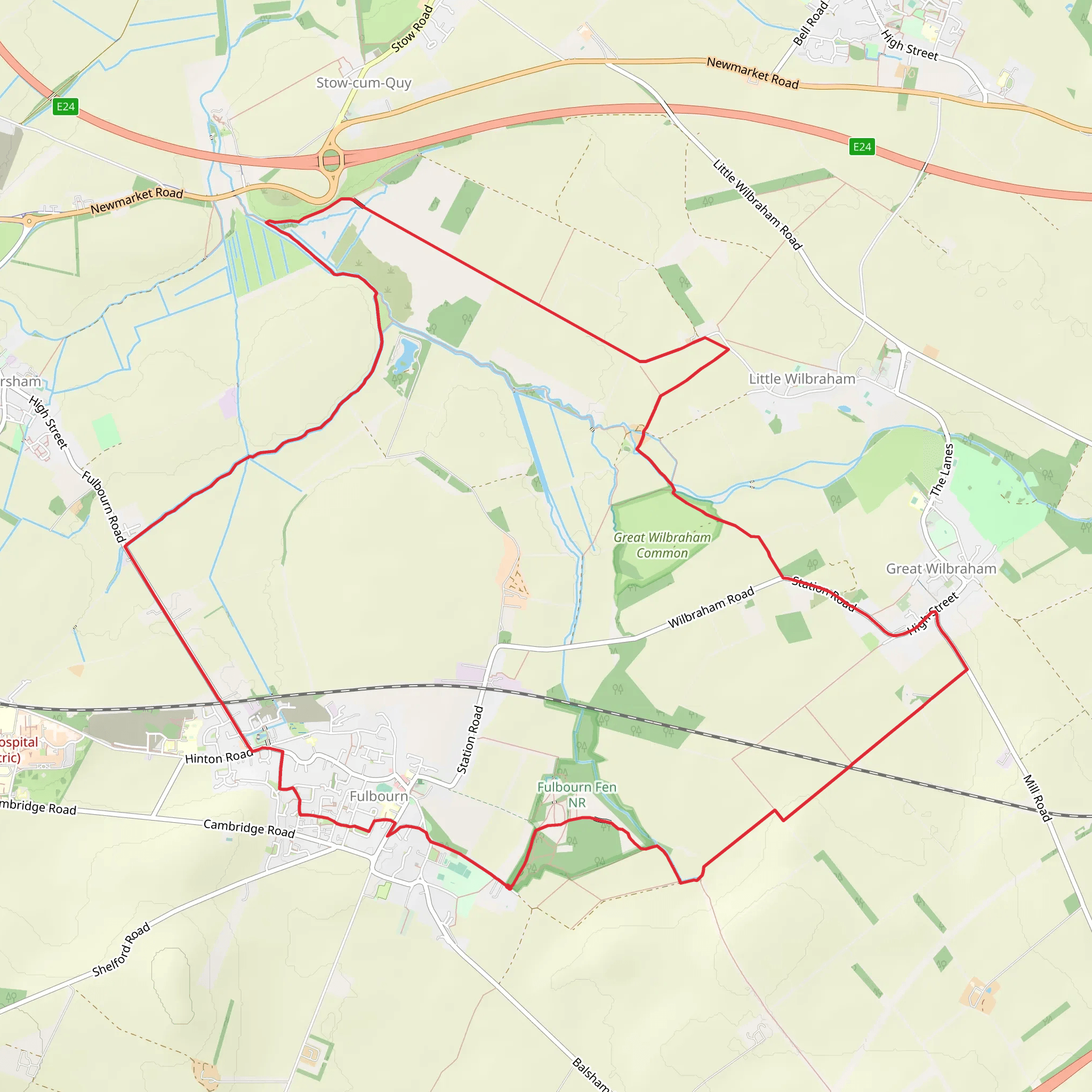 Fulbourn Northern CIrcular Walk mobile static map