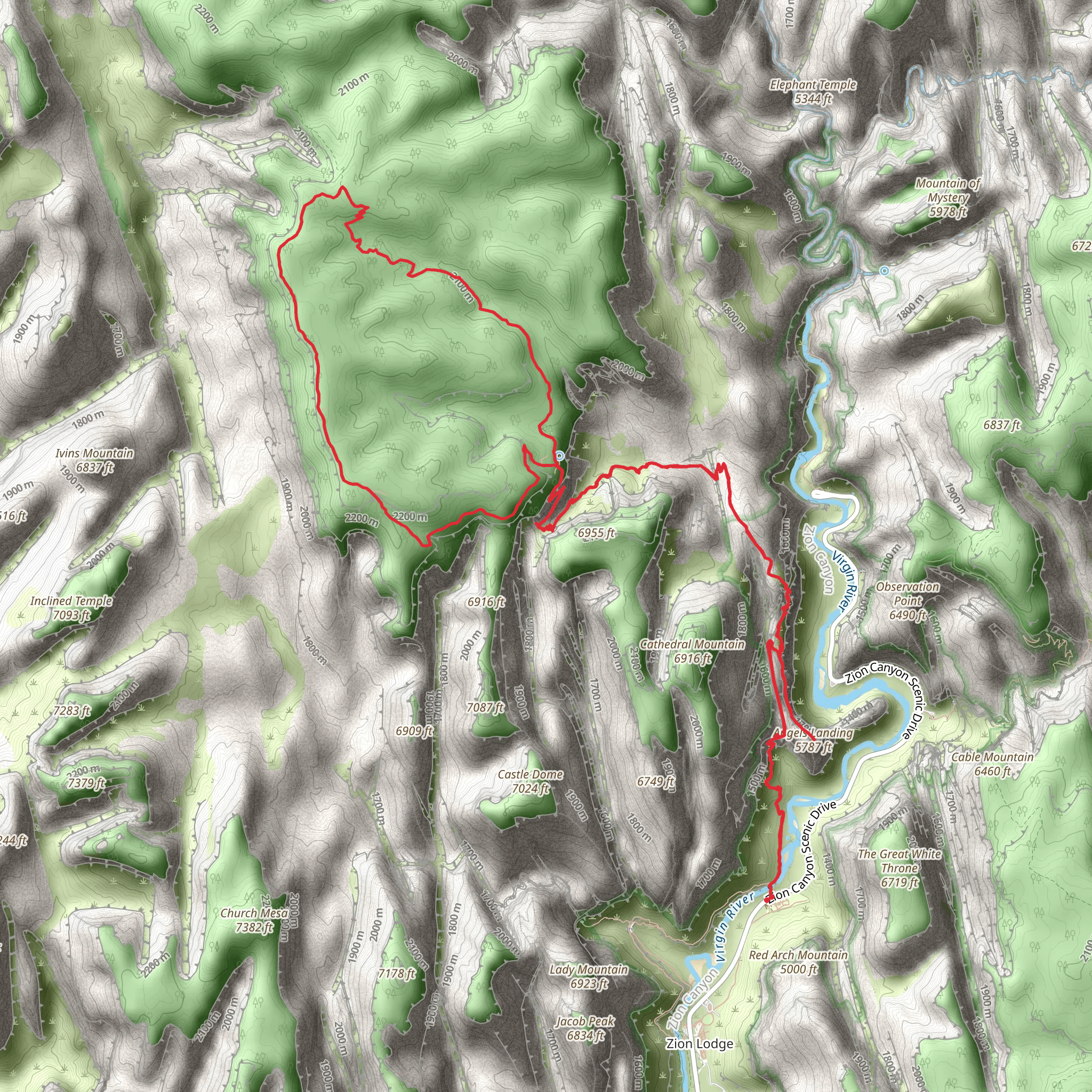 West Rim Trail and Telephone Canyon Loop mobile static map