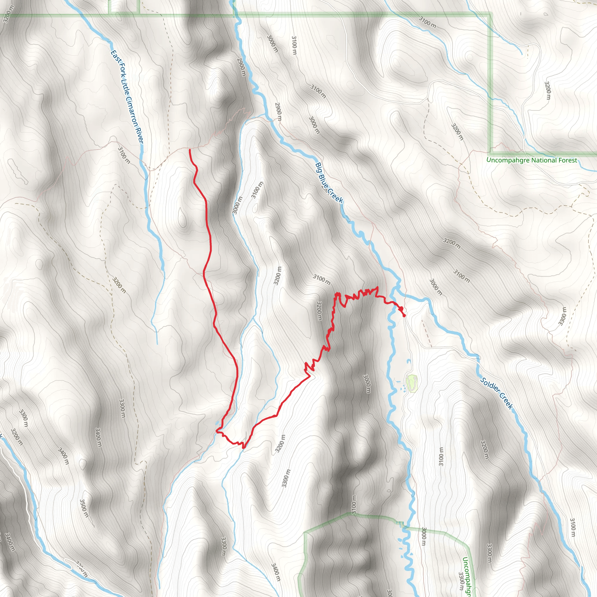 Big Park via Failes Creek Trail mobile static map