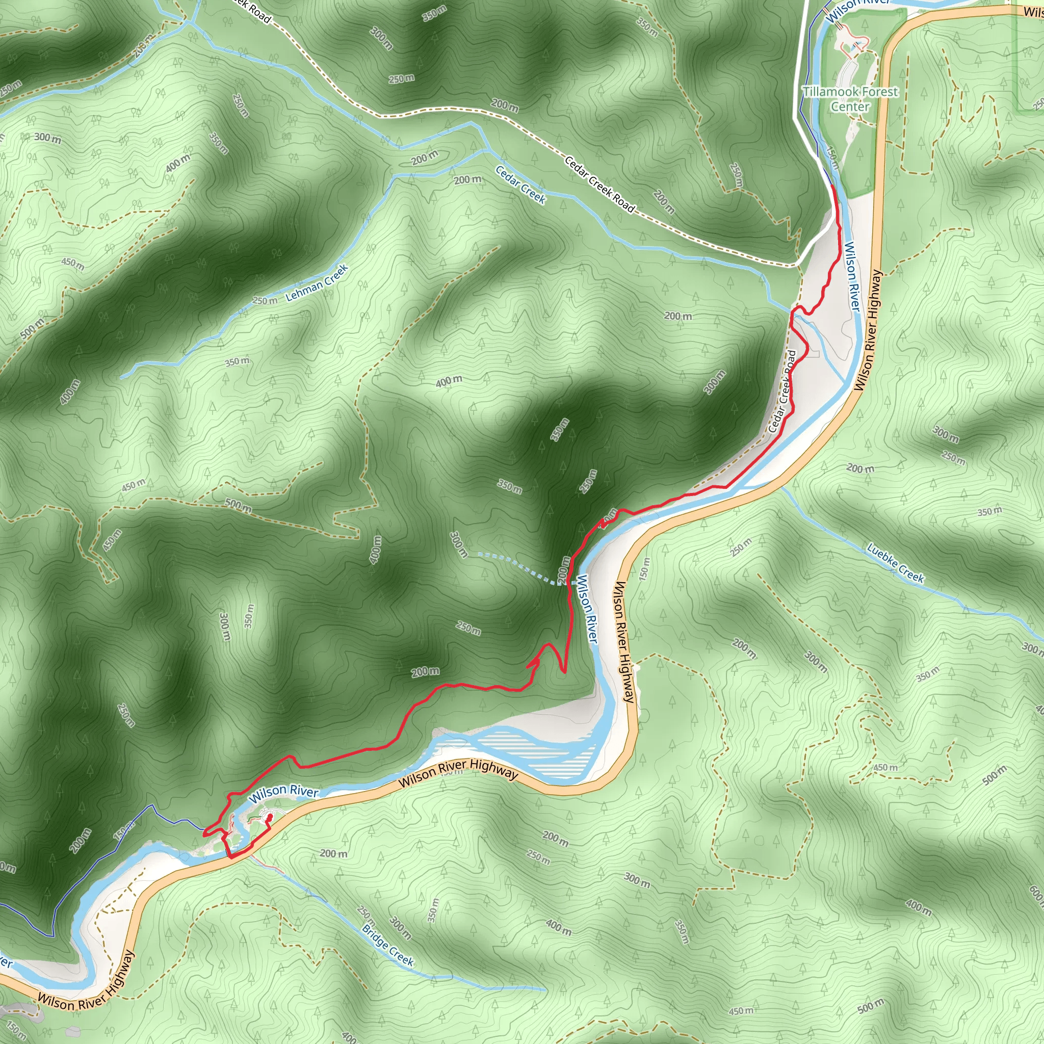 Wilson River Trail from Wilson River Highway mobile static map