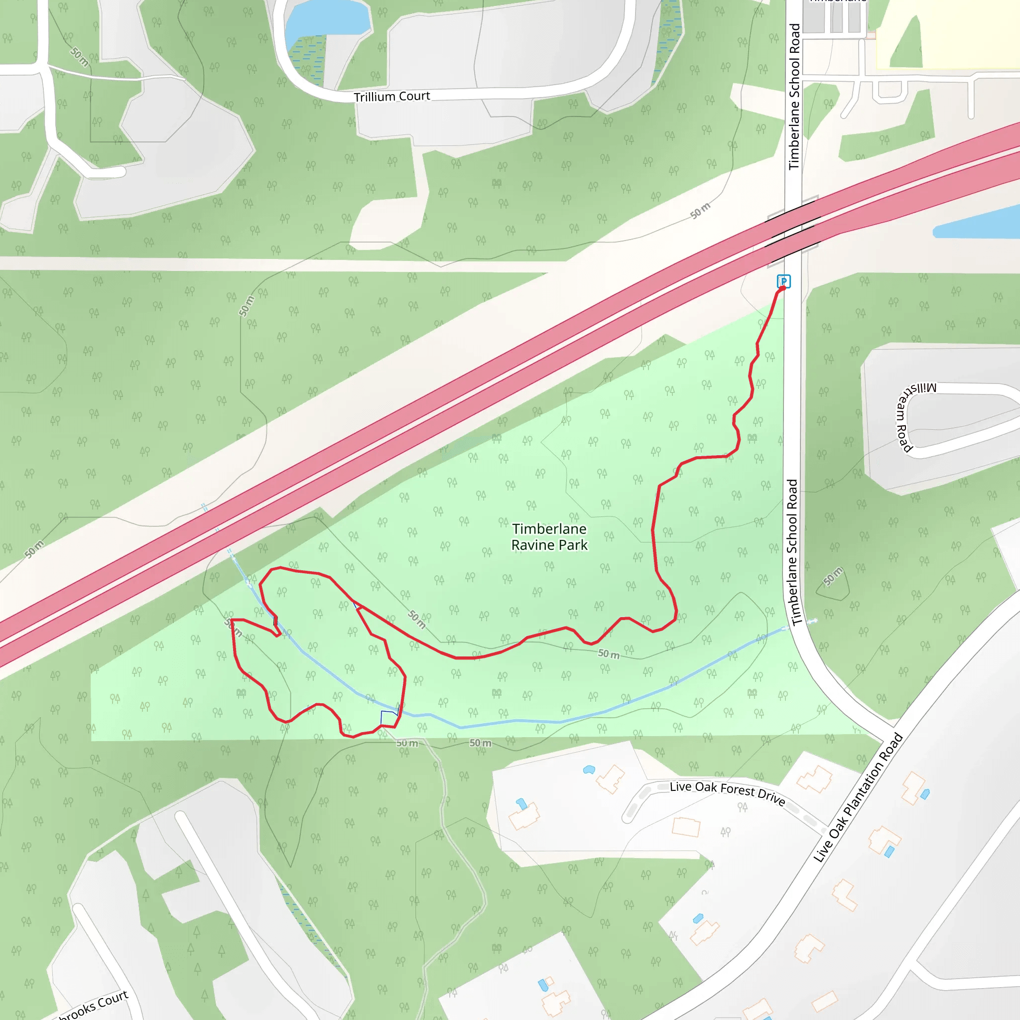 Timberlane Ravine Park Loop mobile static map