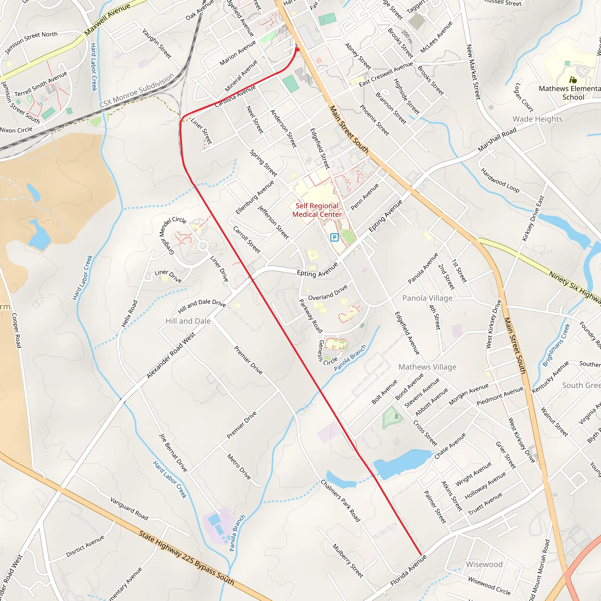 Railroad and Mill Village Heritage Trail mobile static map