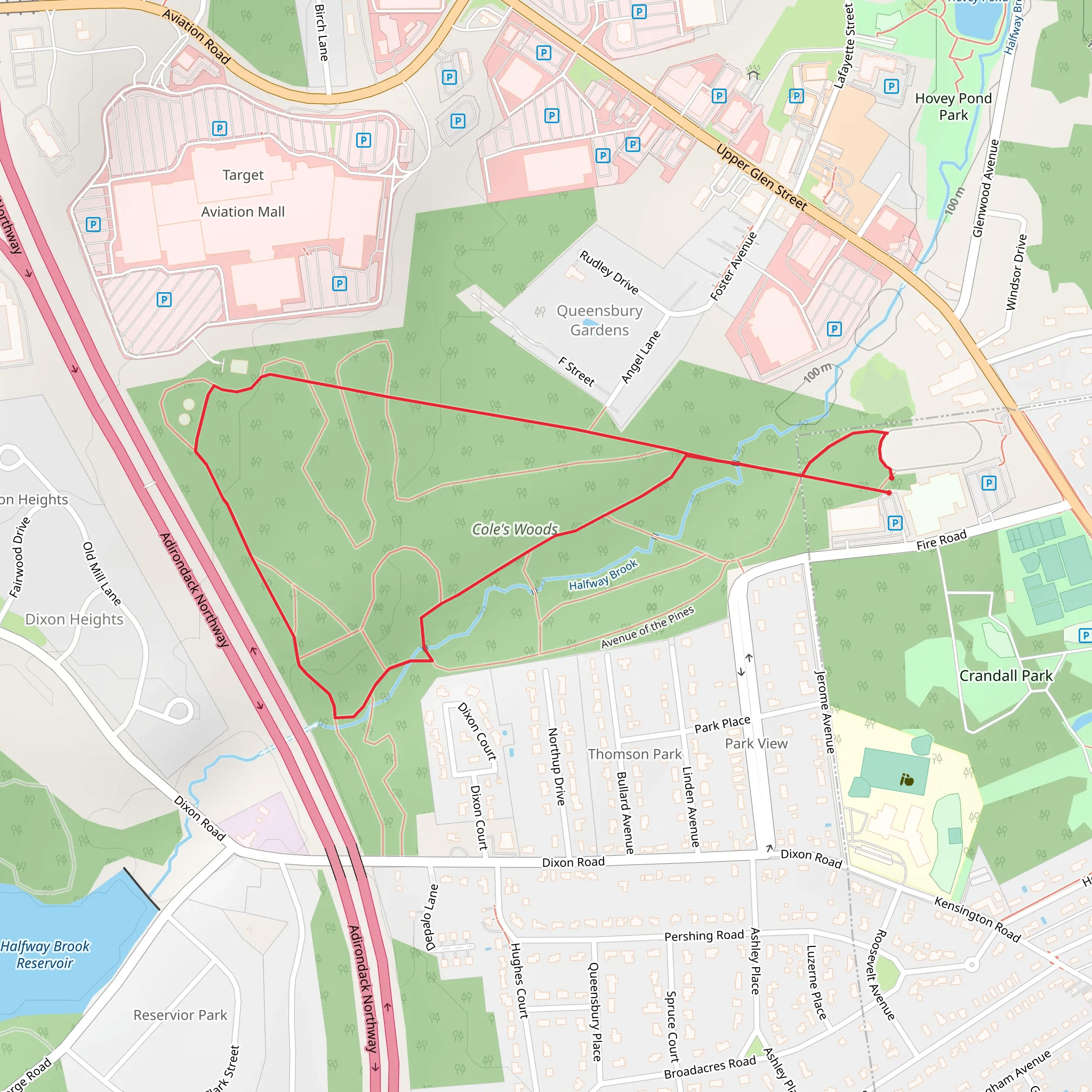 Halfway Brook in Cole's Woods mobile static map