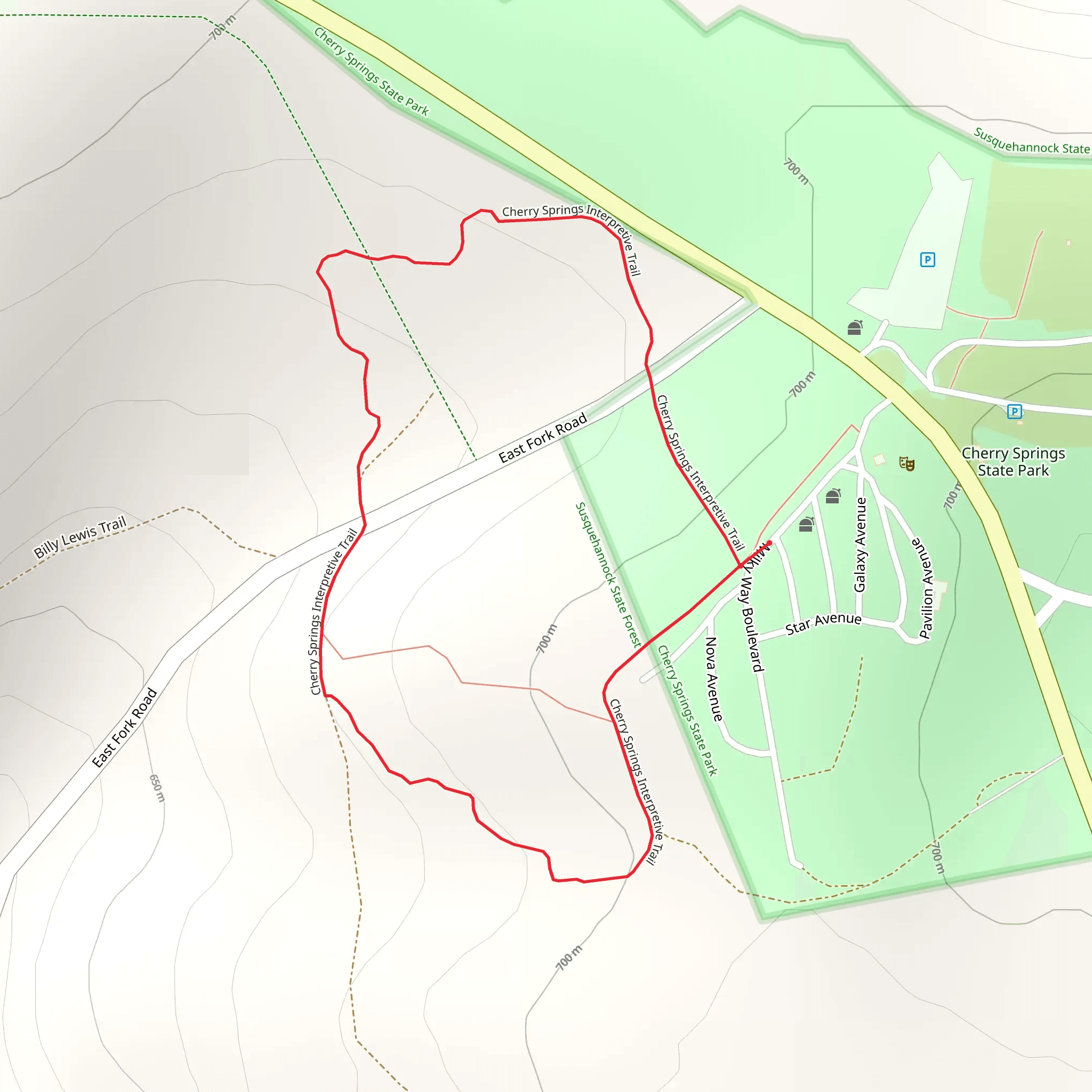Cherry Springs Interpretive Trail mobile static map