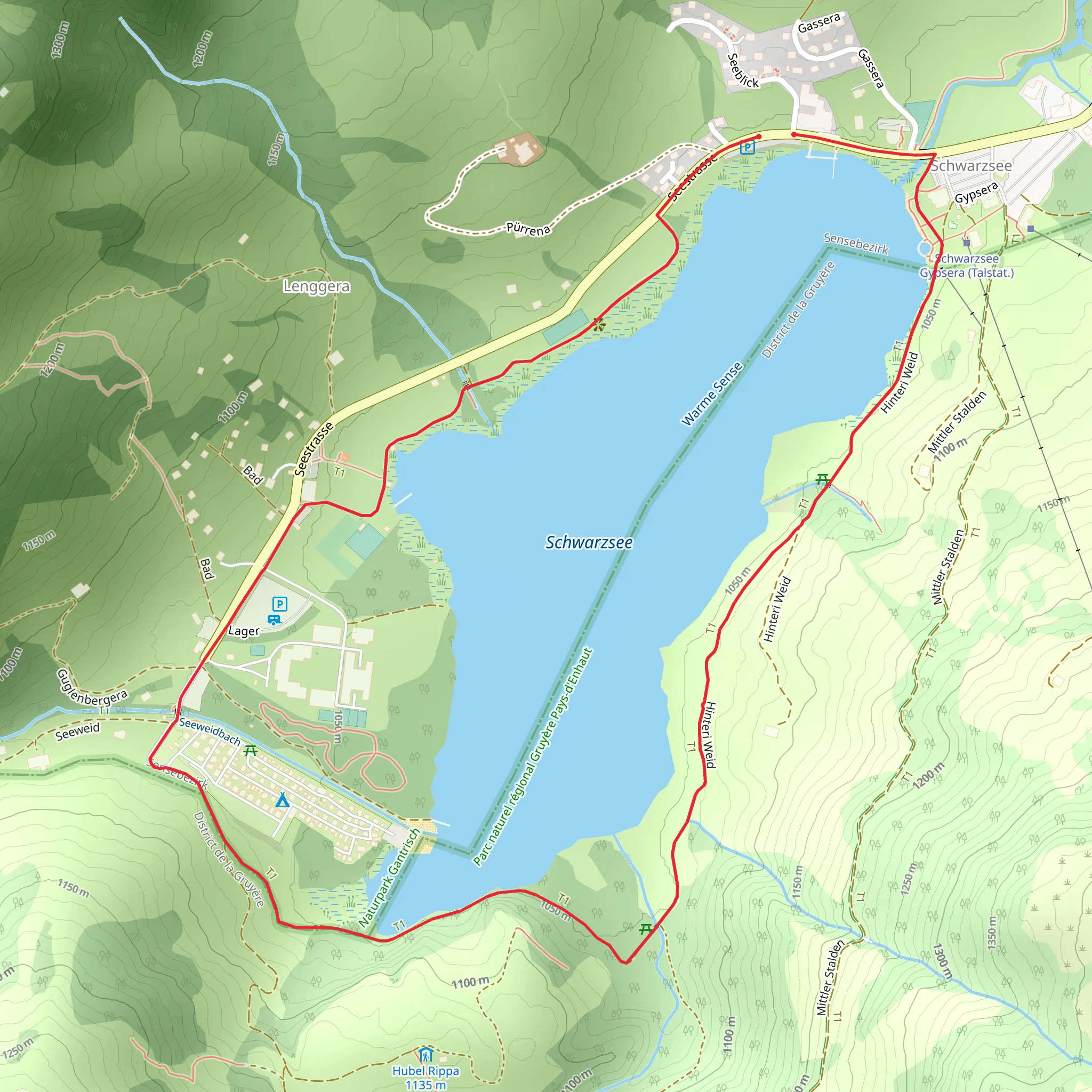 Schwarzsee Rundweg mobile static map