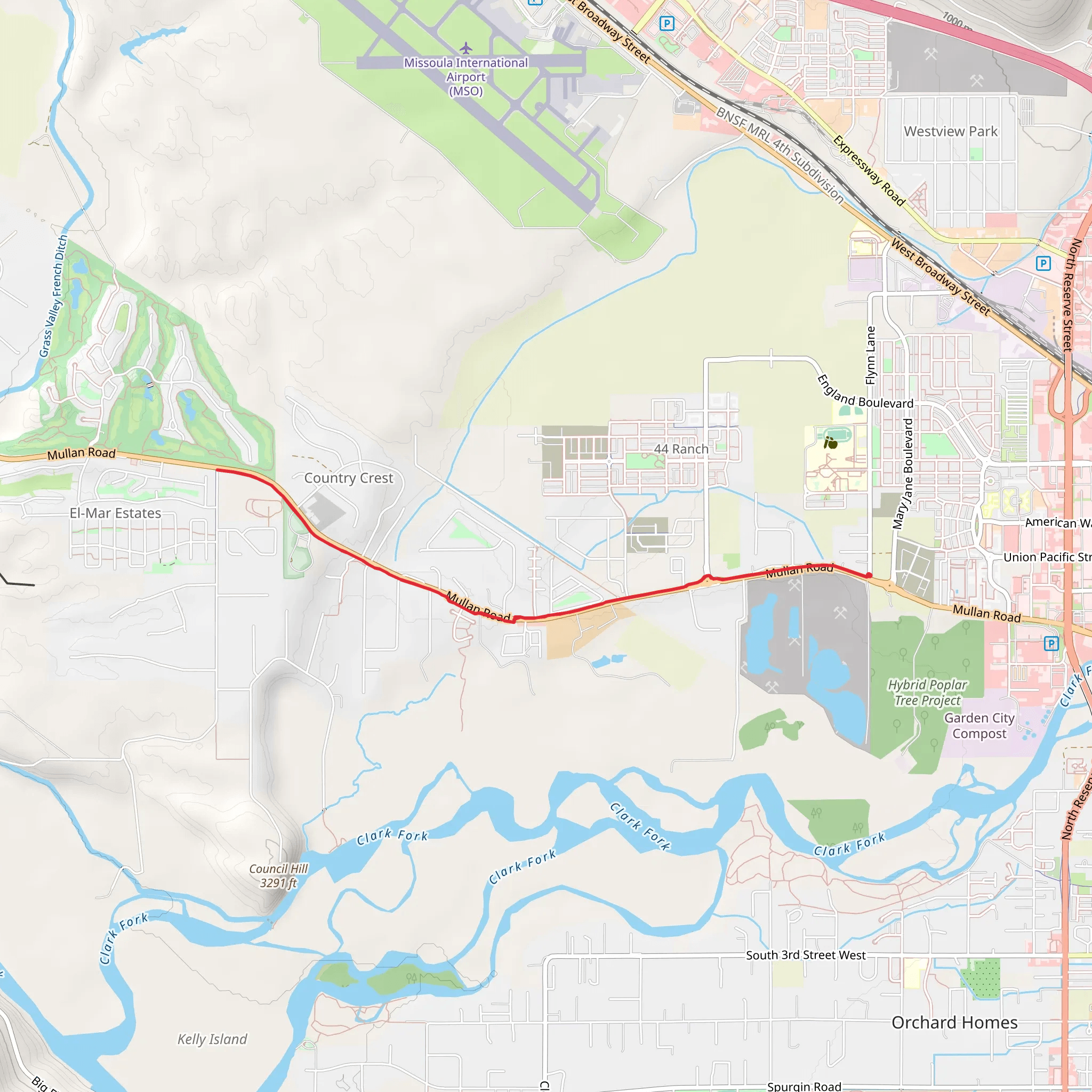 Mullan Trail mobile static map