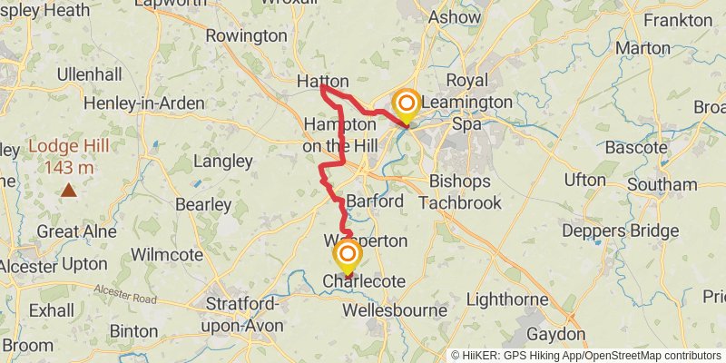 Shakespeare's Avon Way stage 4 Map