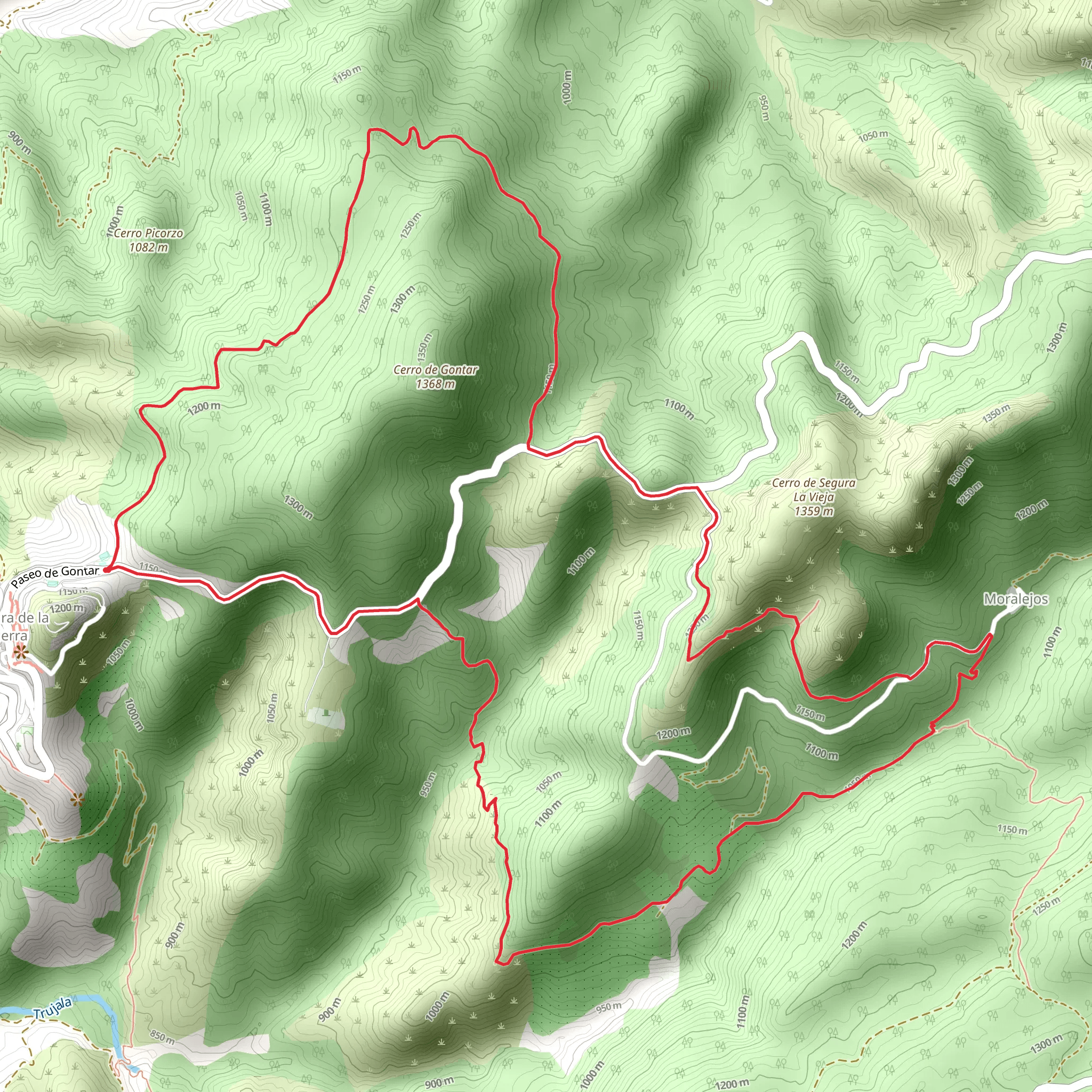 Sierra de la Sierra - Moralejos PR A 198 mobile static map