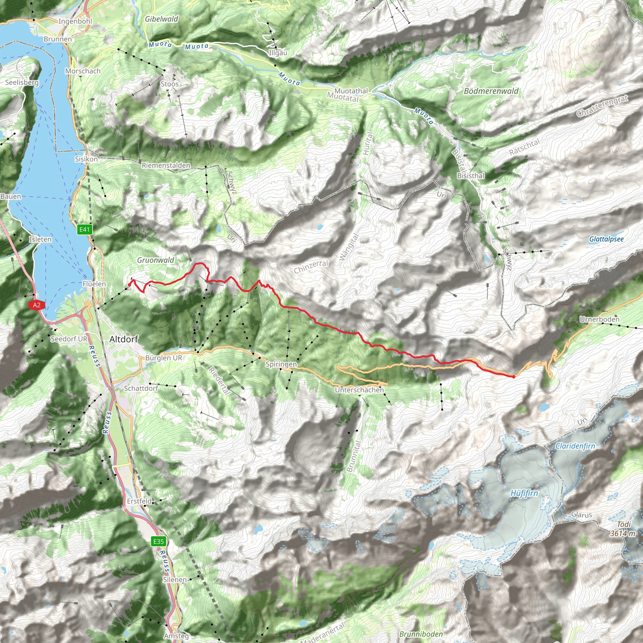 Höhenweg Schächental mobile static map