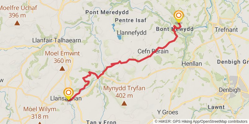 North Wales Pilgrim's Way - Taith Pererin Gogledd Cymru stage 3 Map