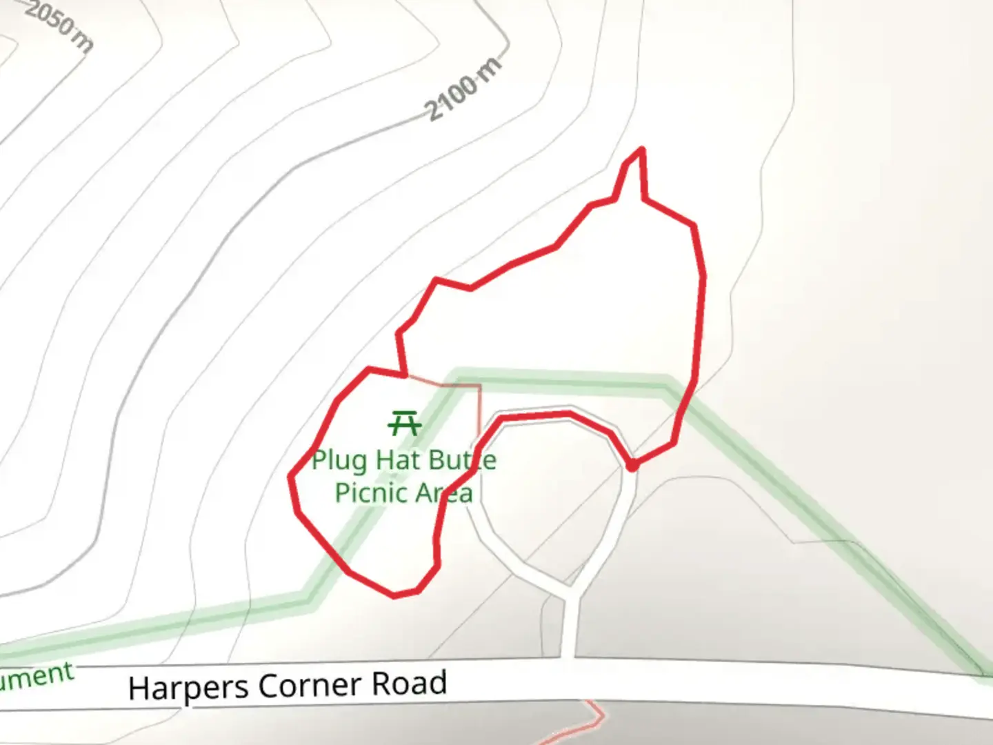 An image depicting the trail Plug Hat Loop Trail and its surrounding area.
