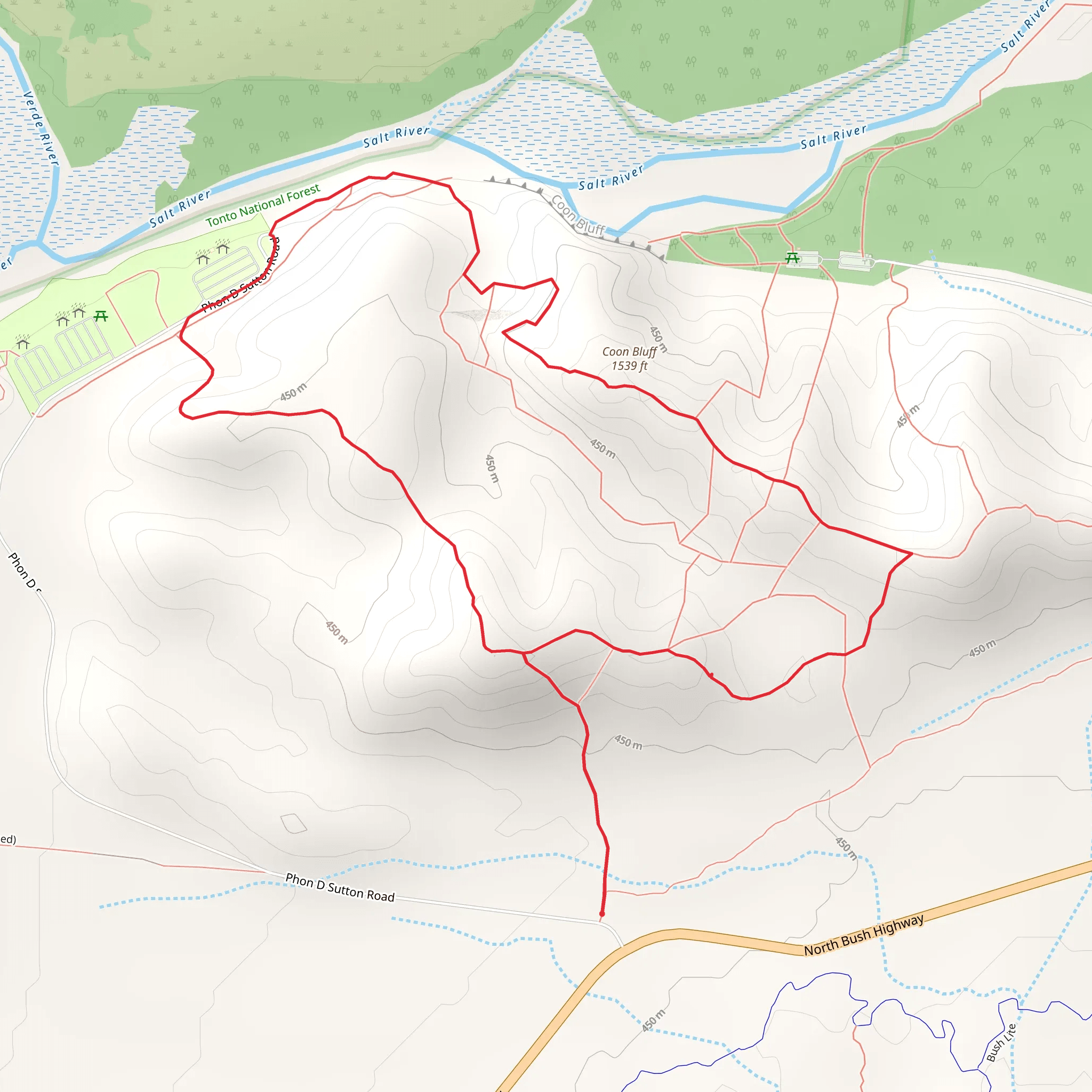 Coon Bluff Loop mobile static map