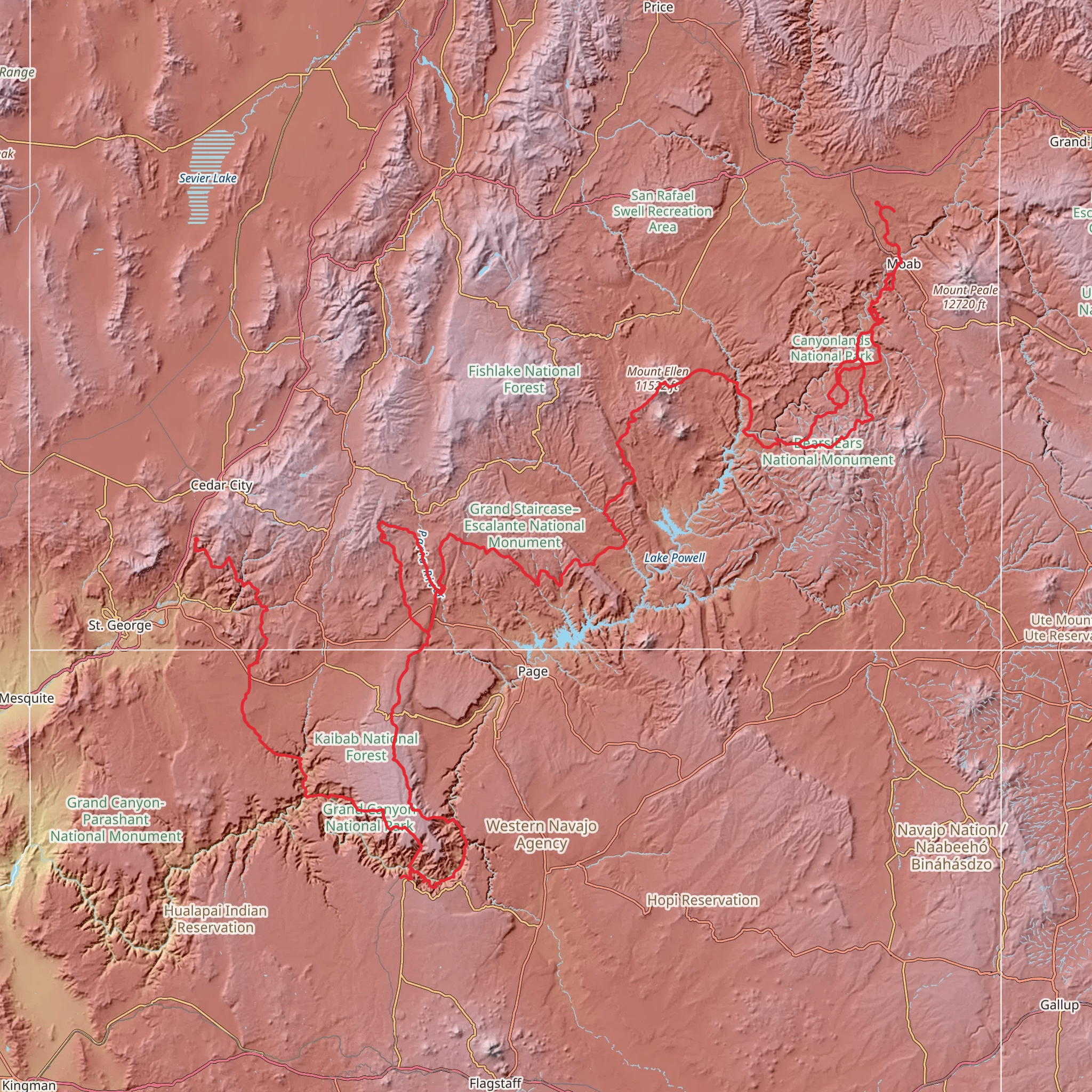Hayduke Trail mobile static map