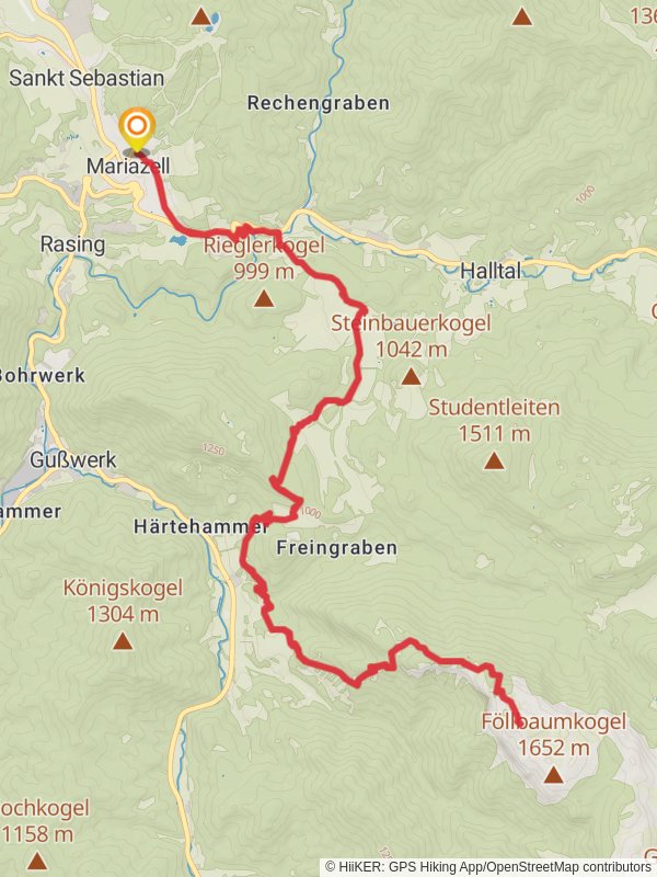 Mariazell to Tonion Hike mobile static map