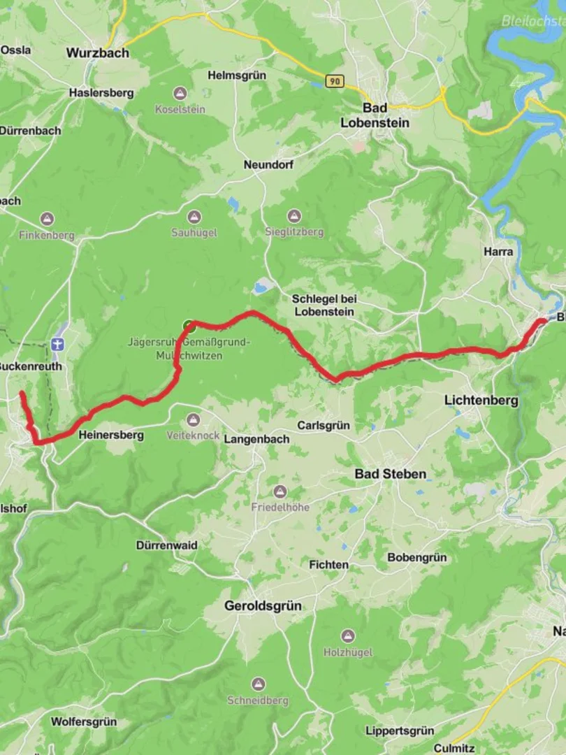 An image depicting the trail Blankenstein to Buckenberg Walk and its surrounding area.