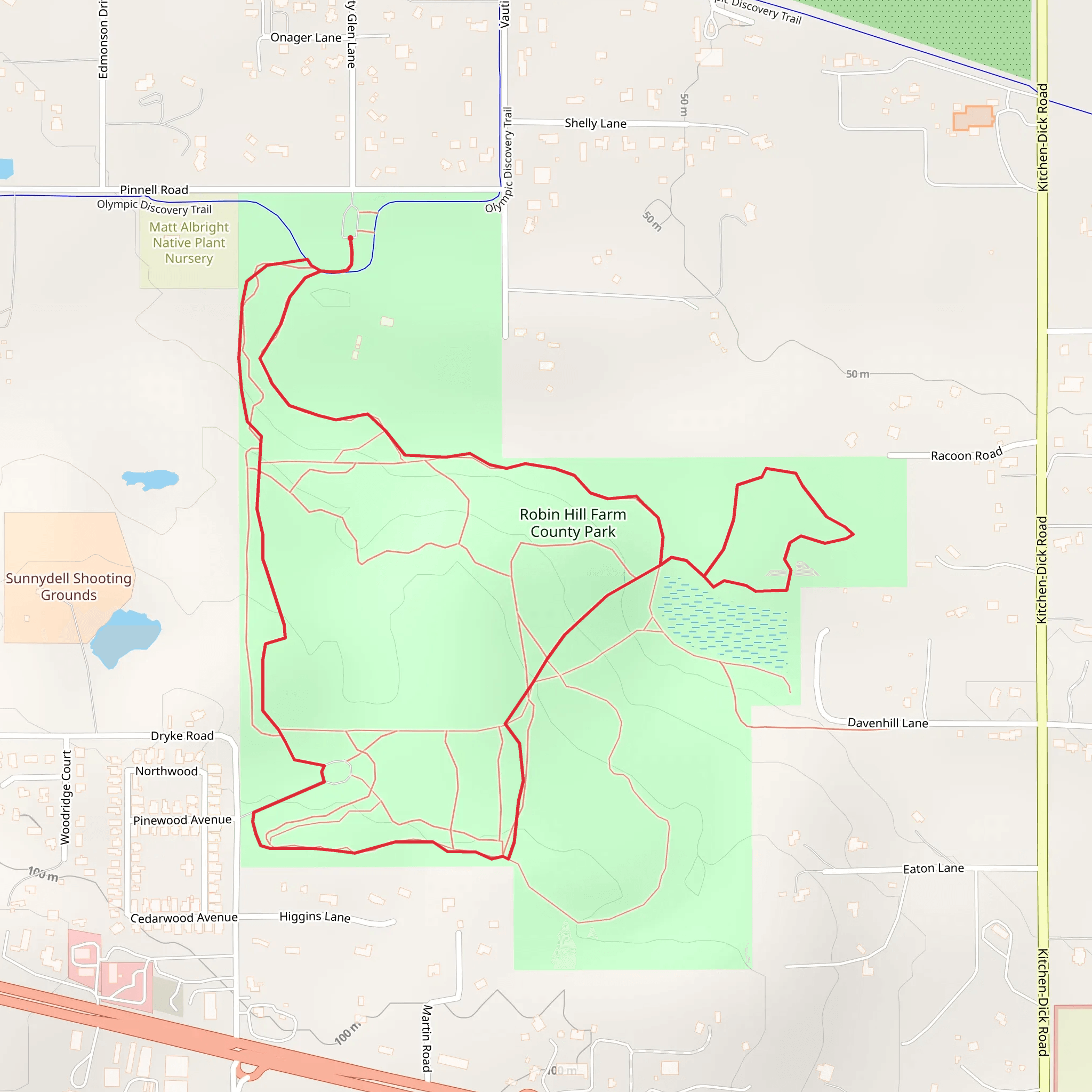 Robin Hill Farm County Park Loop mobile static map