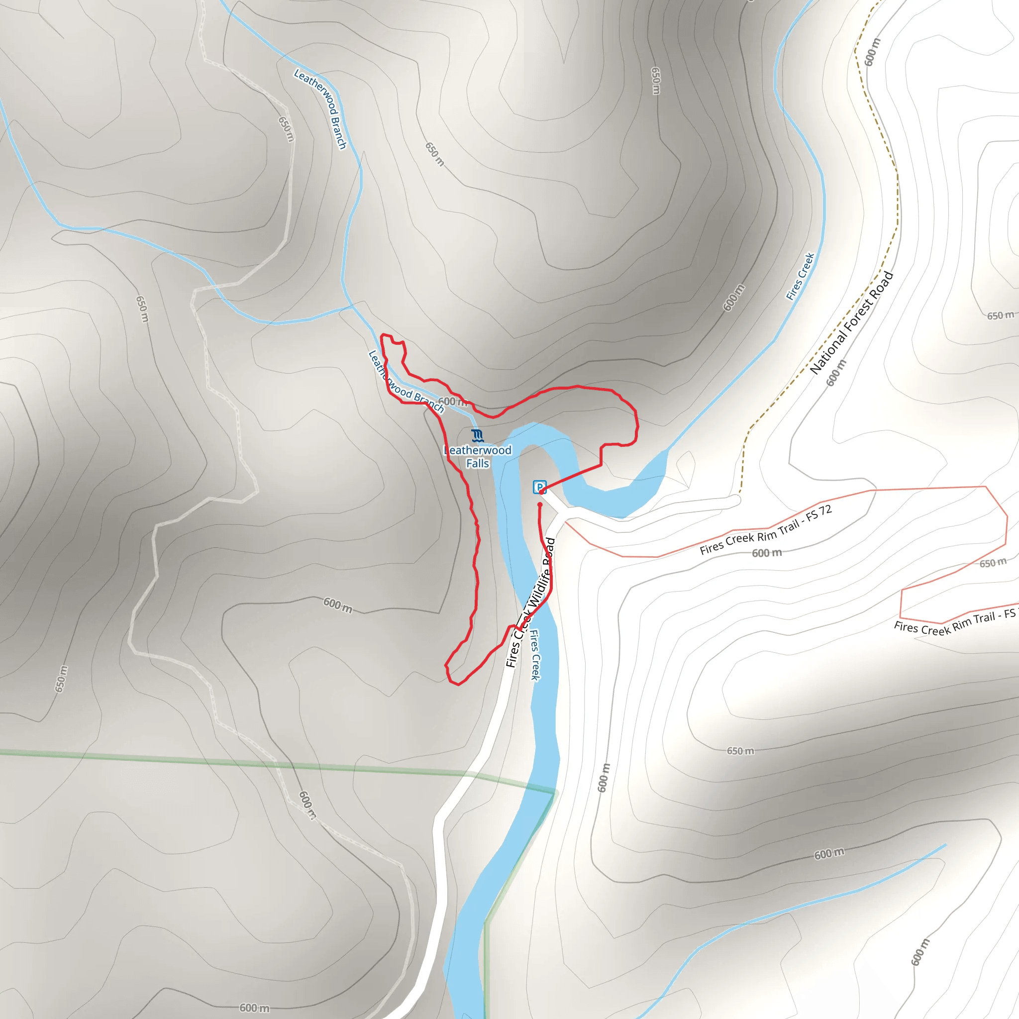Leatherwood Loop Trail mobile static map