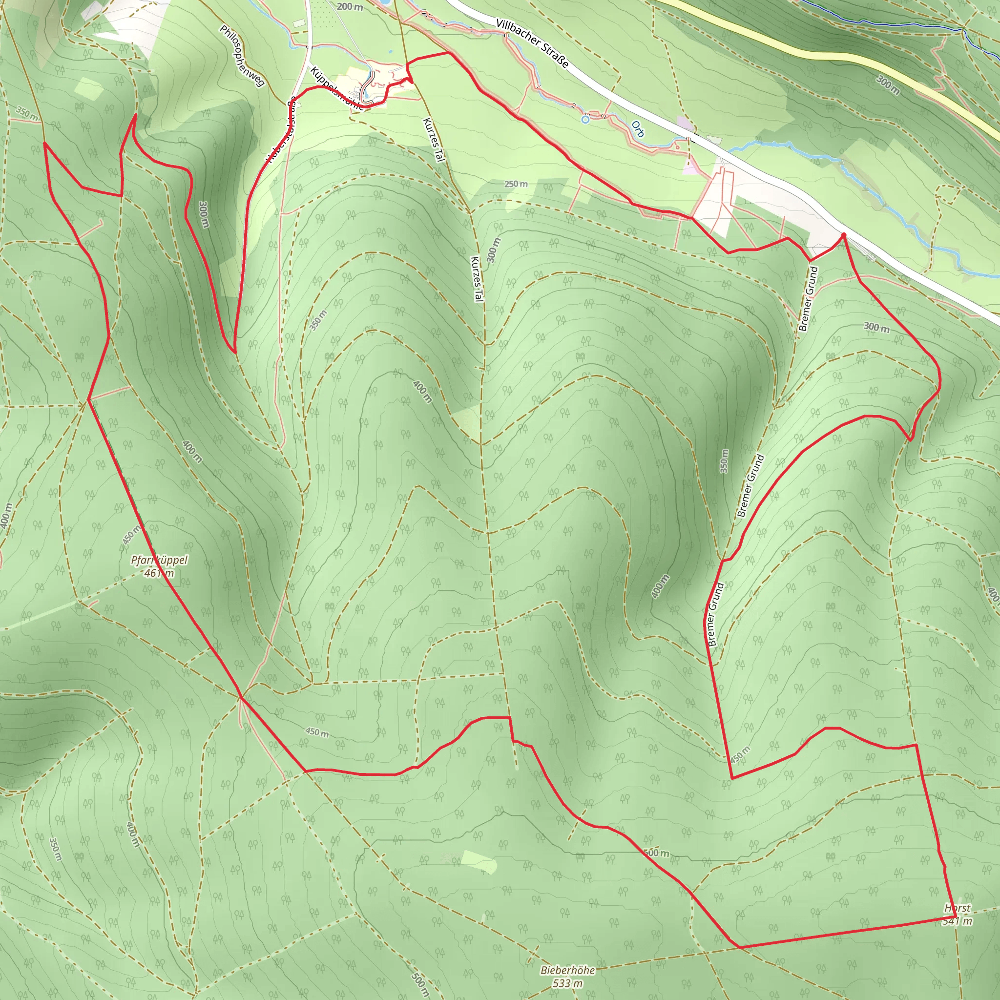 Horstberg and Pfarrküppel Loop mobile static map