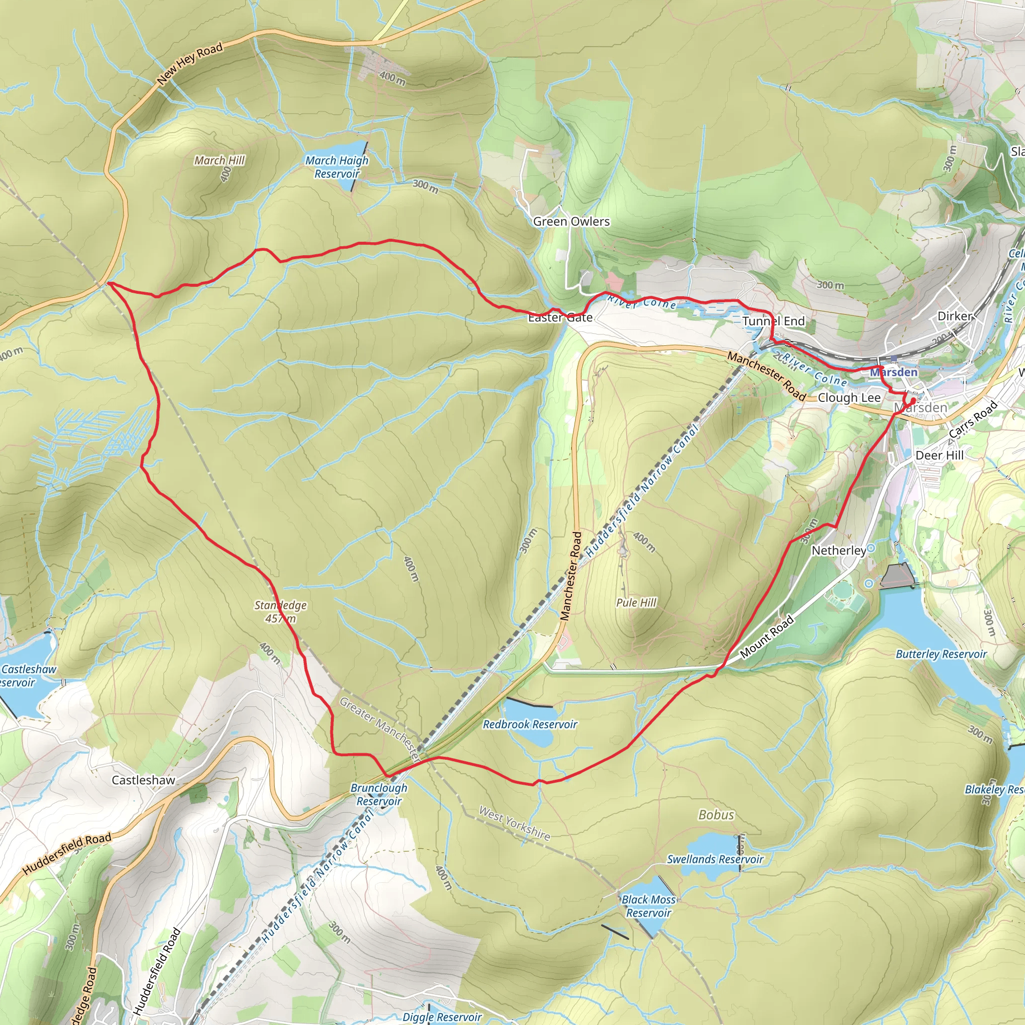 Milestone Edge and Standedge Loop from Marsden mobile static map