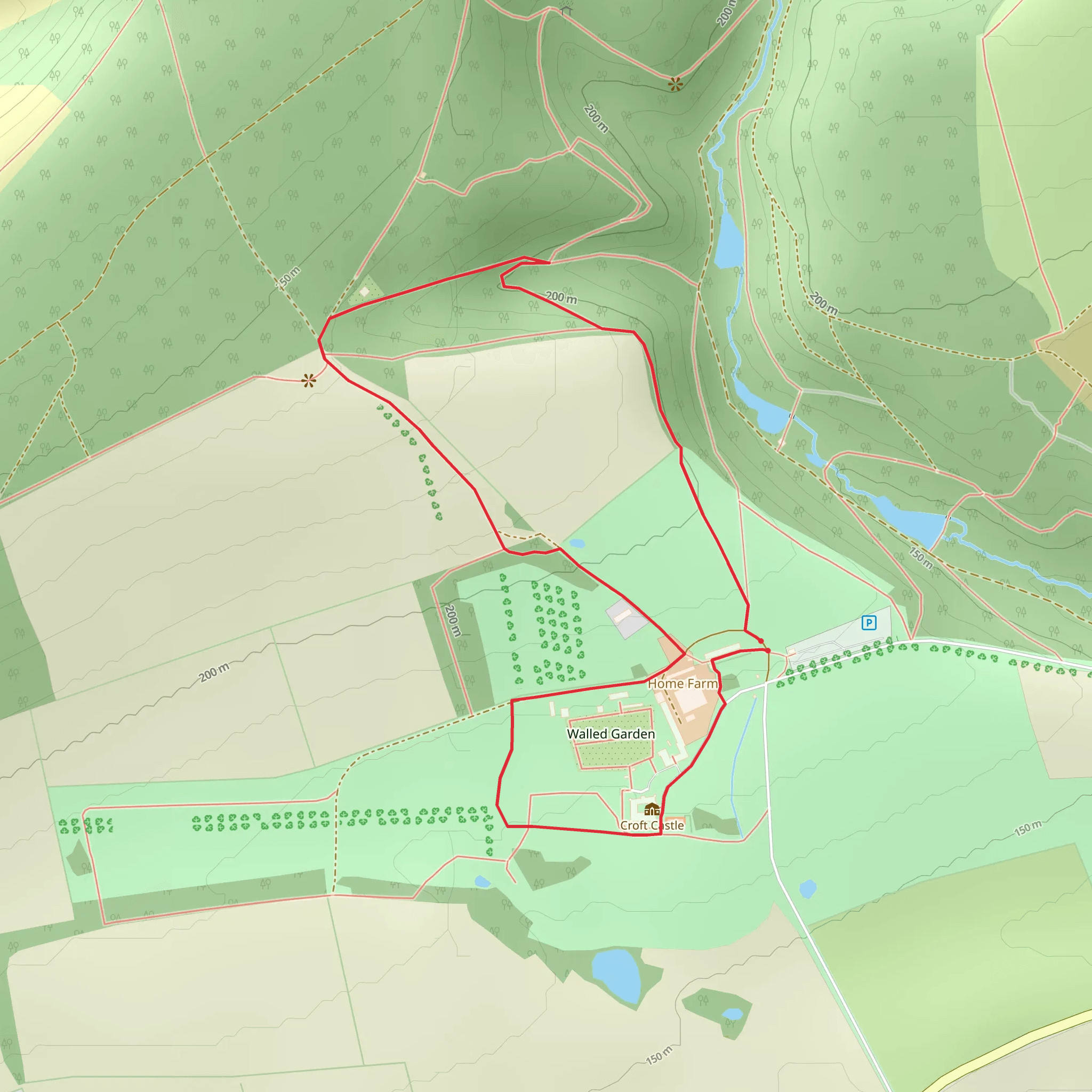 Croft Castle Loop mobile static map