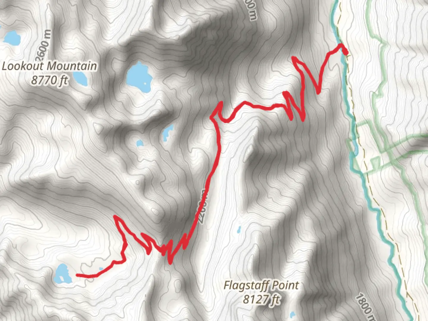 An image depicting the trail John Henry Lake via Bowman Trail and its surrounding area.