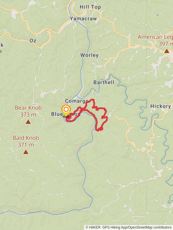 Blue Heron Loop via Cumberland River South Fork mobile static map