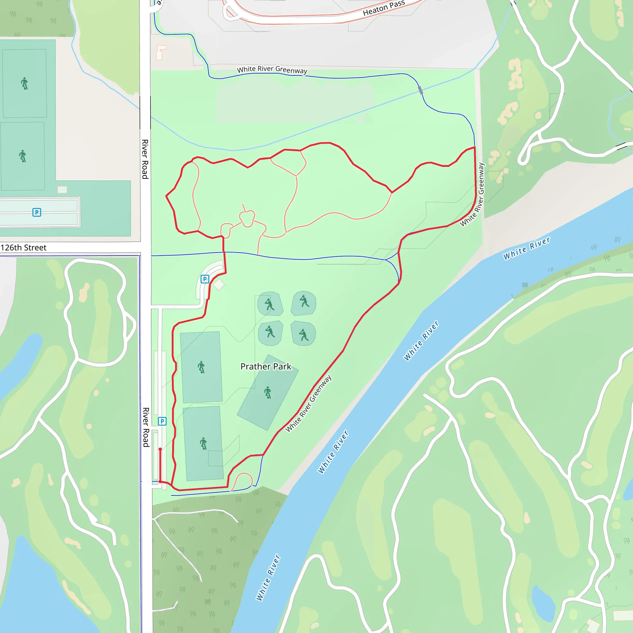 White River Greenway Loop mobile static map