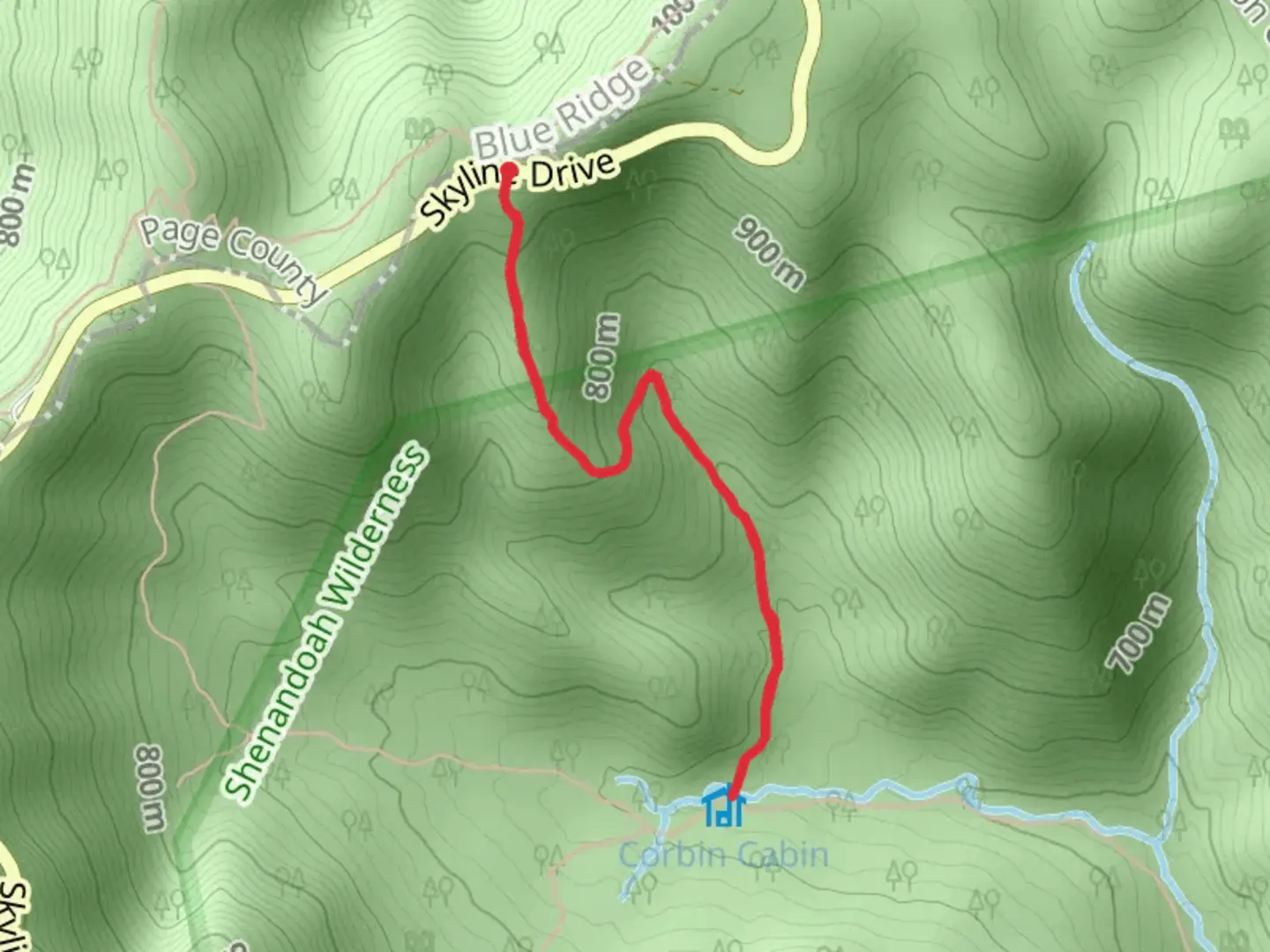 An image depicting the trail Corbin Cabin Cutoff Trail and its surrounding area.