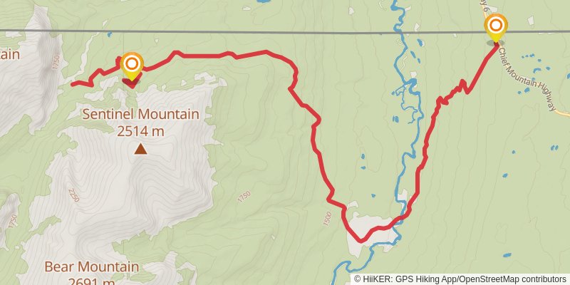 NF Belly River via Belly River Trail stage 2 Map