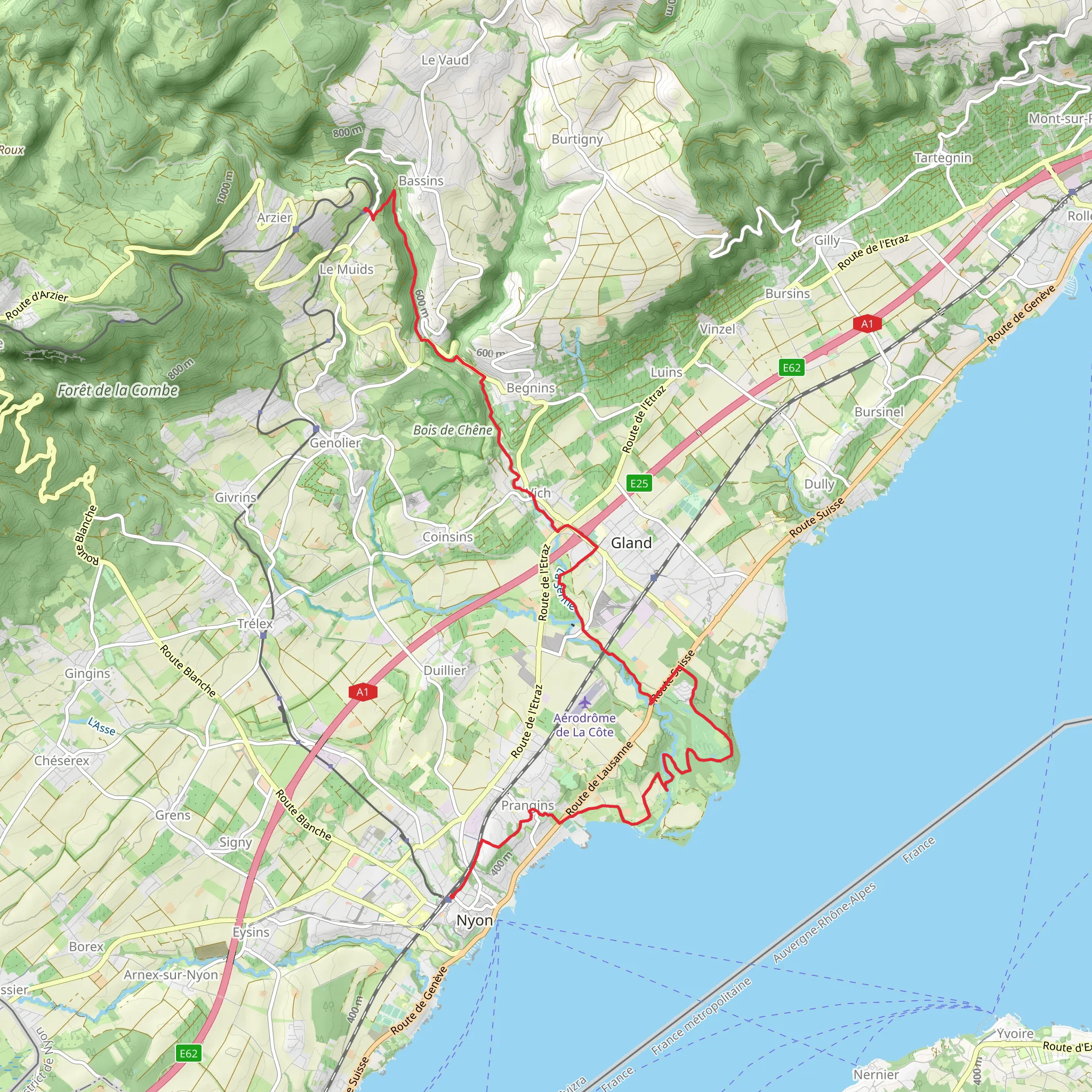 Bassins - Nyon Trail mobile static map