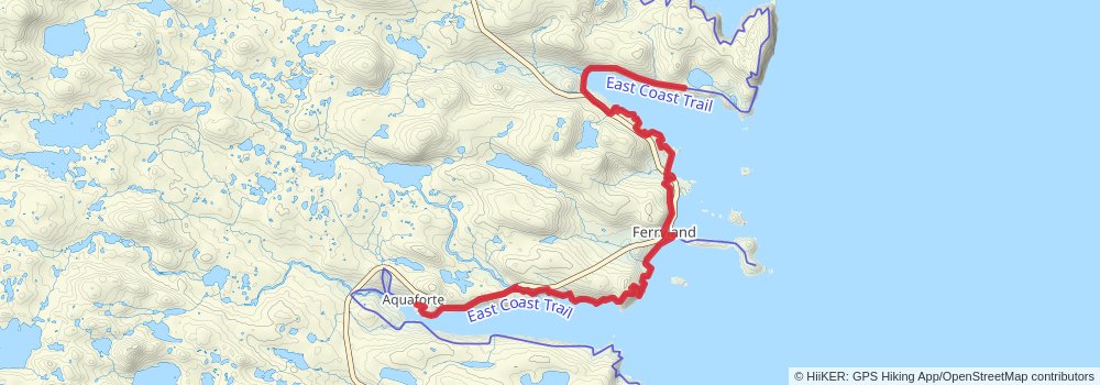 East Coast Trail stage 16 Map
