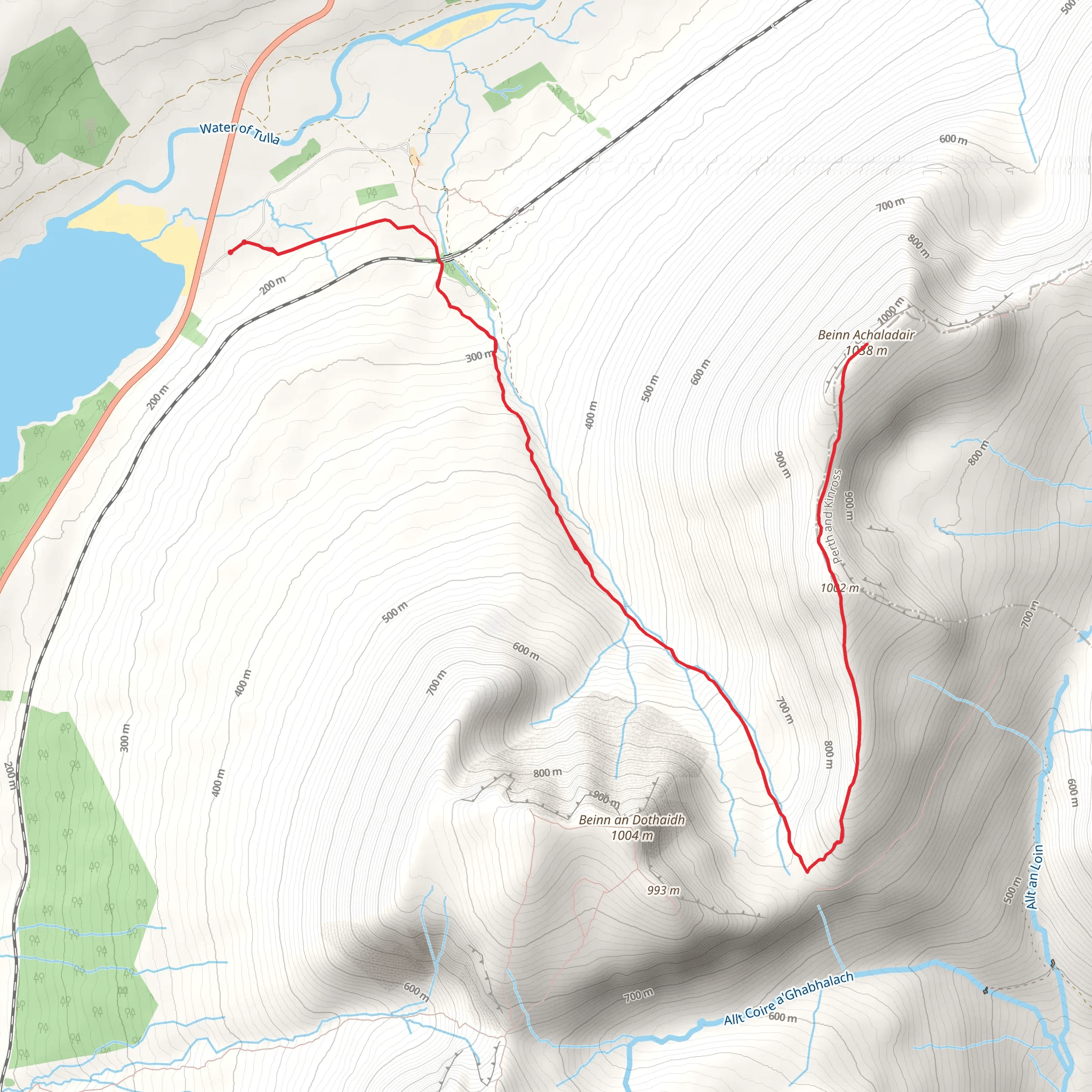 Beinn Achaladair Walk mobile static map