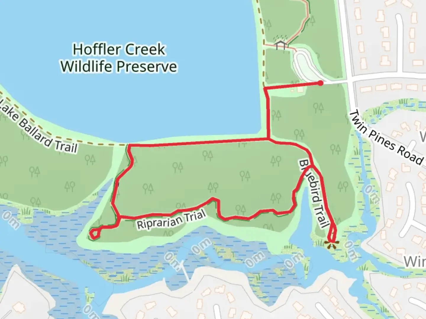 An image depicting the trail Riprarian Loop Trial and its surrounding area.
