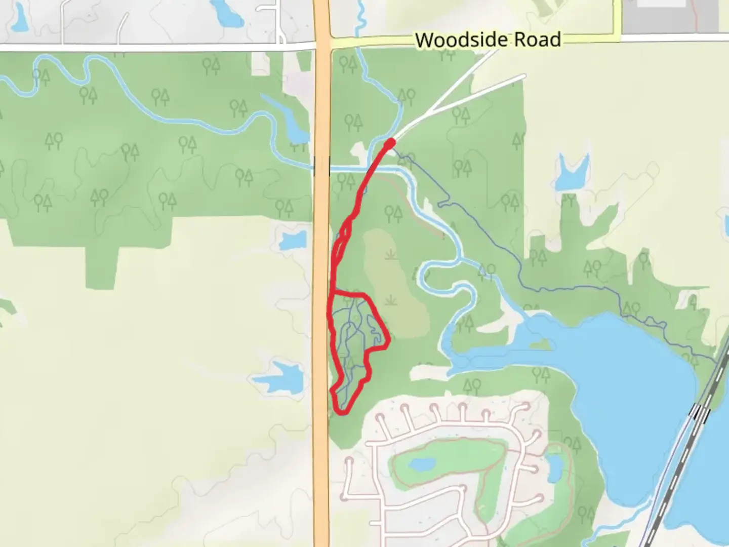 An image depicting the trail North Main Street Loop - East and its surrounding area.