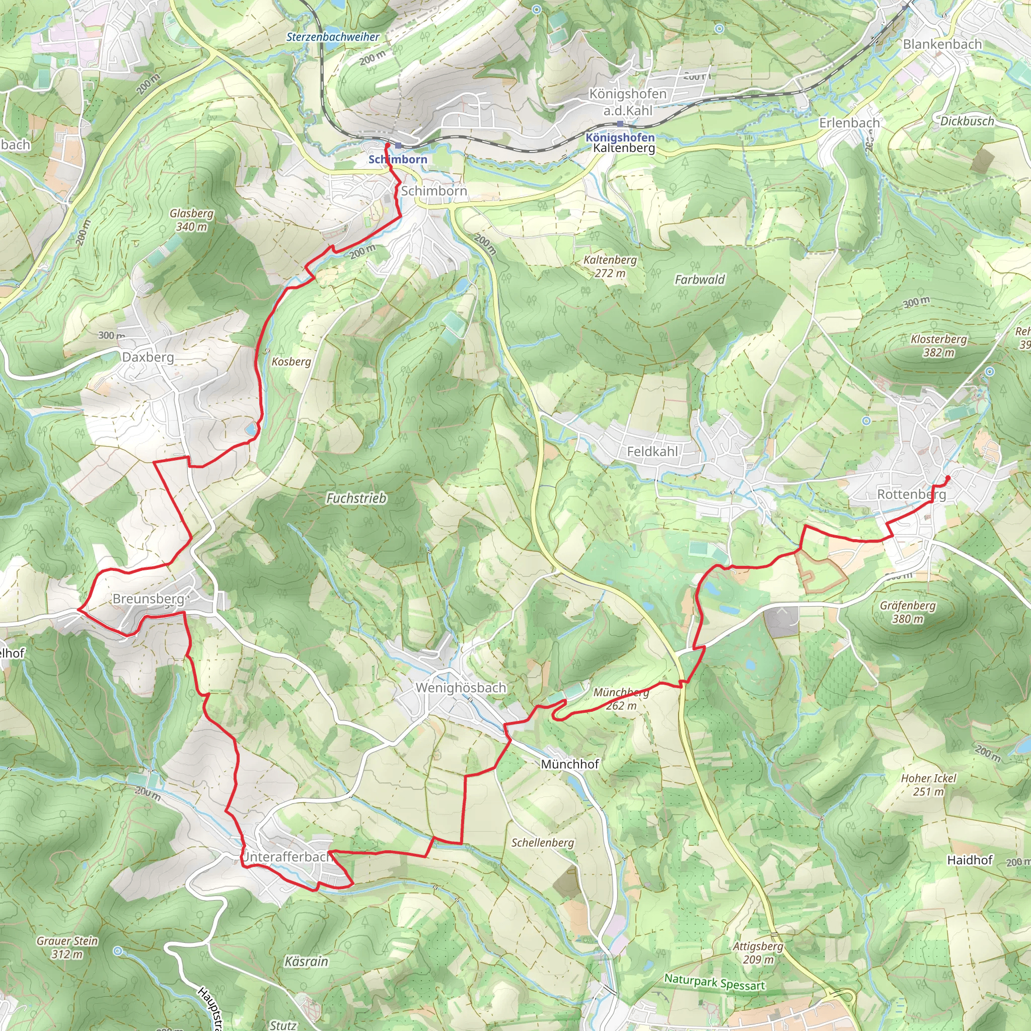 Rottenberg to Schimborn Walk mobile static map