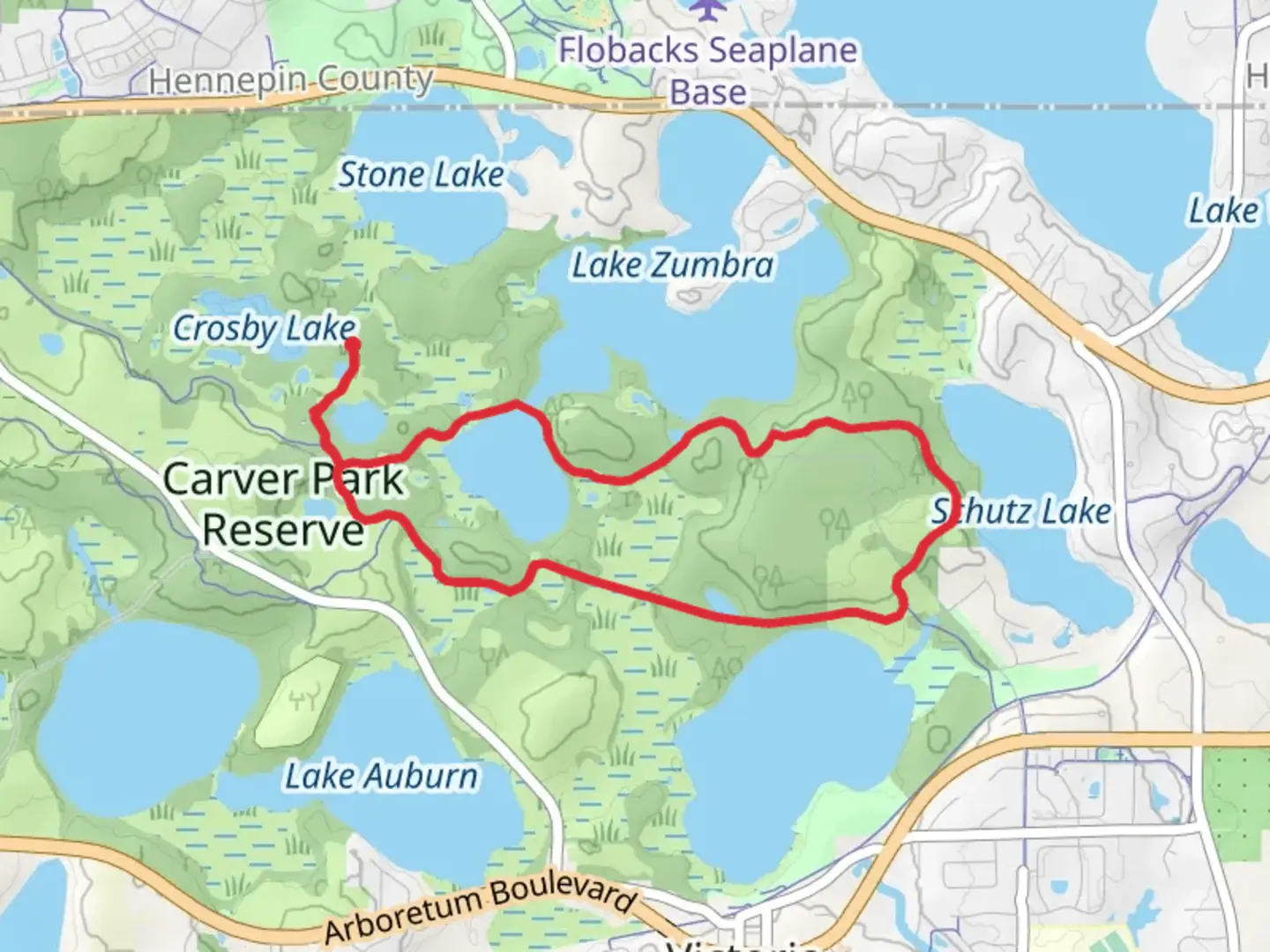 An image depicting the trail Dragon Fly Pond and Sunny Lake Loop and its surrounding area.