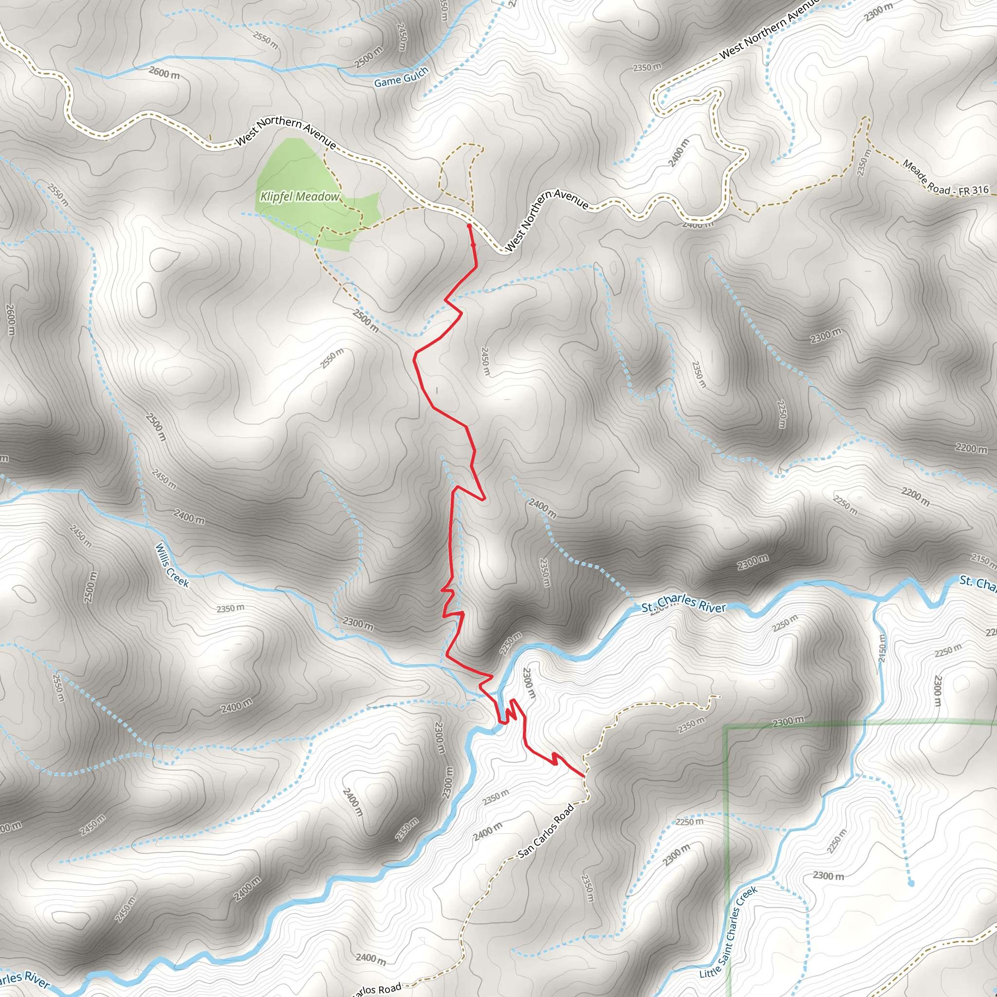 San Carlos Trail mobile static map