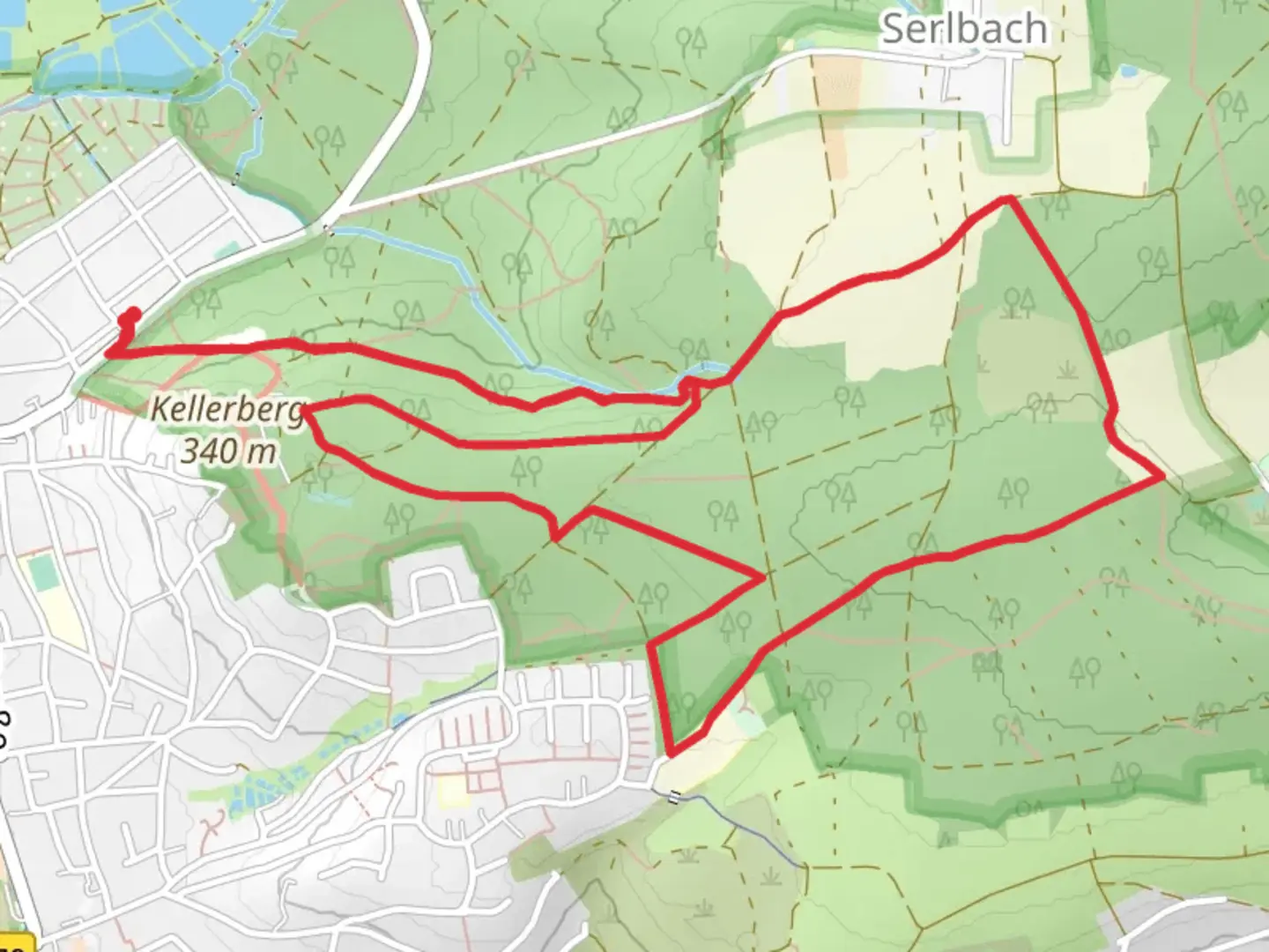 An image depicting the trail Forchheim Weilersbach Loop and its surrounding area.