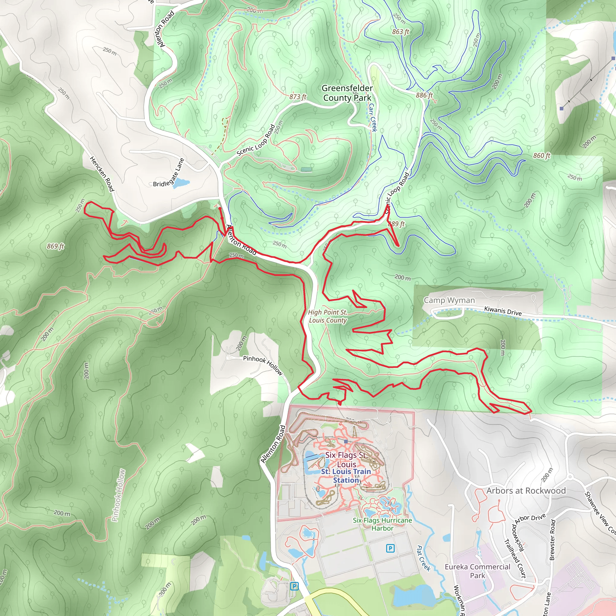 Dogwood and DeClue Loop Trail mobile static map