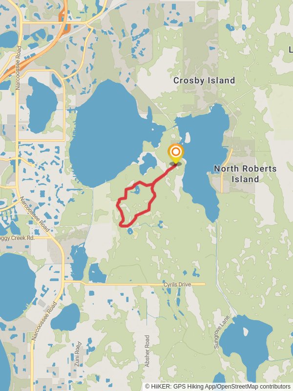 Center and North-South Loop Trail - Bonnet Pond mobile static map