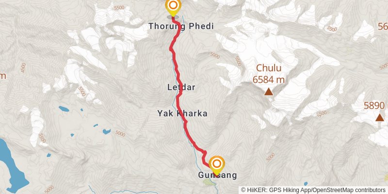 Great Himalayan Trail stage 61 Map